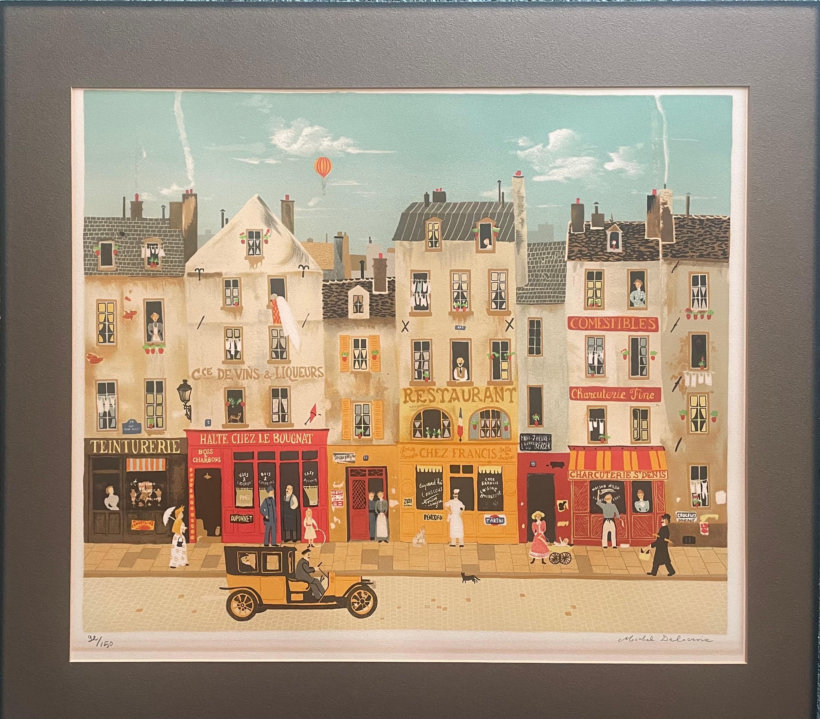 "Paris Scene" - Print by Michel Delacroix