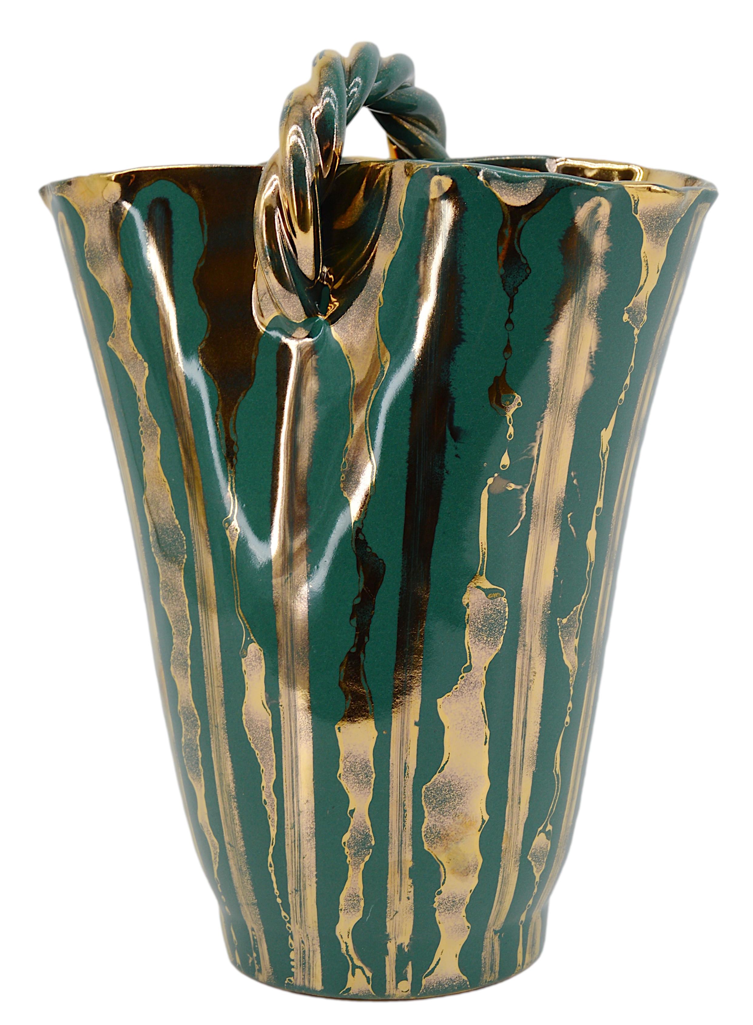 Michel & Denise Pointu French Mid-Century Stoneware Vase, 1950s In Excellent Condition For Sale In Saint-Amans-des-Cots, FR