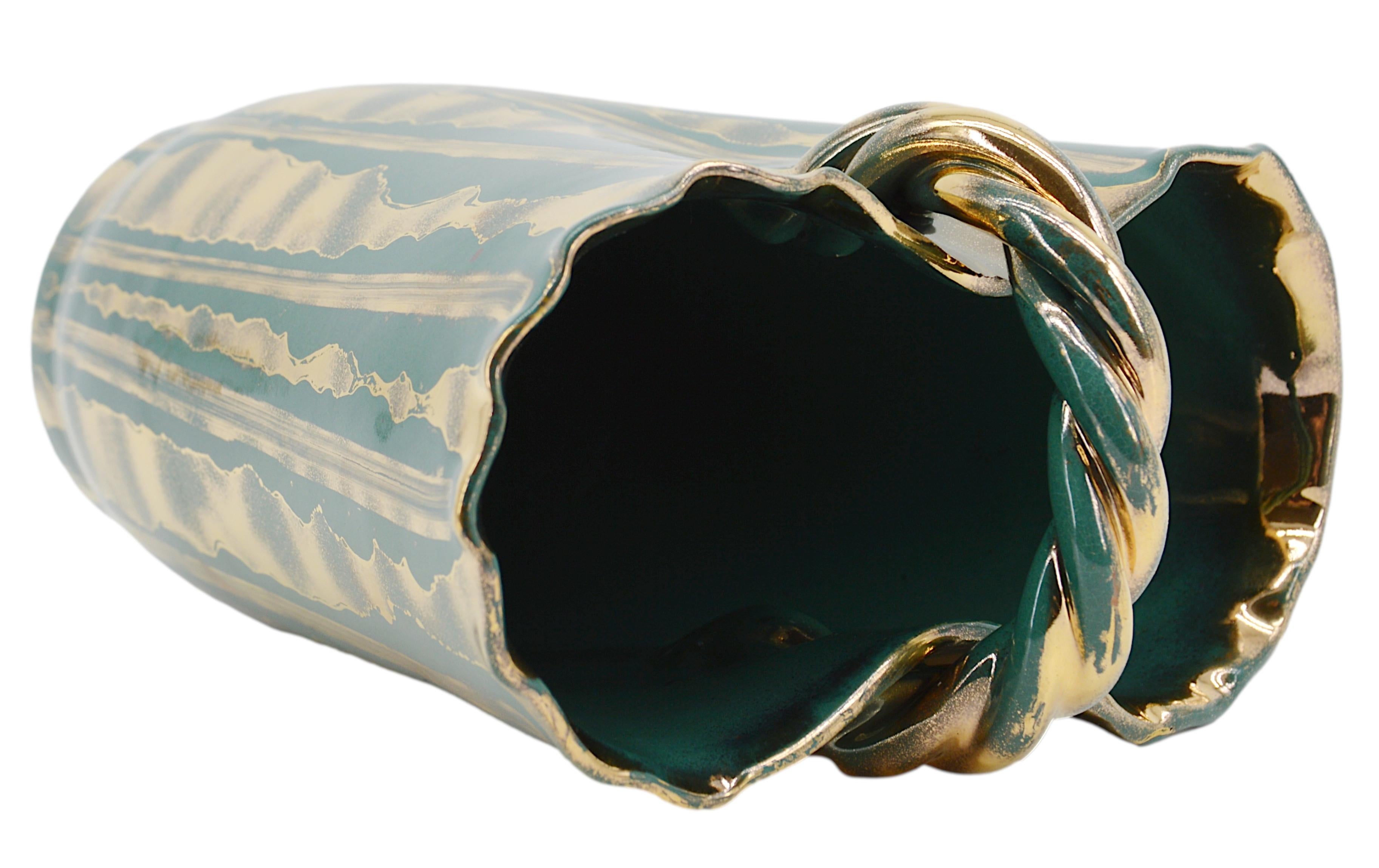 Vaso in gres francese di metà secolo di Michel & Denise Pointu, anni '50 In condizioni ottime in vendita a Saint-Amans-des-Cots, FR