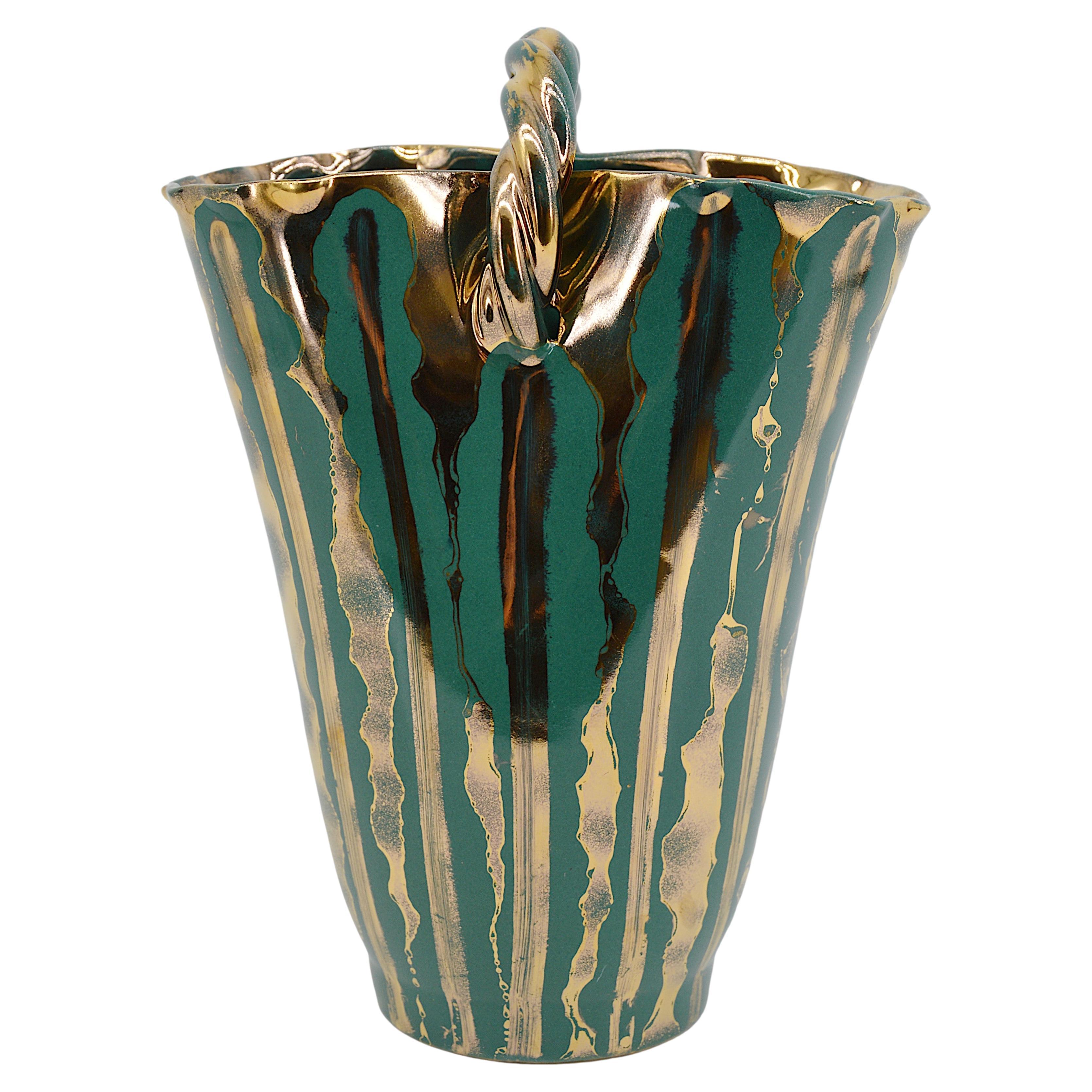 Michel & Denise Pointu French Mid-Century Stoneware Vase, 1950s For Sale