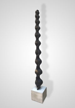 Kinetic Modern Abstract Geometric Minimalist Bronze Sculpture "Obélisque" 1972