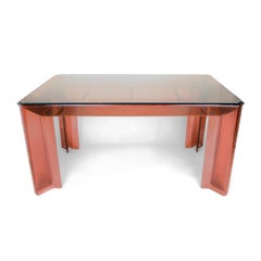 Documented Peter Banks Unique Smoked Perspex Dining Table Chairs, Space Age