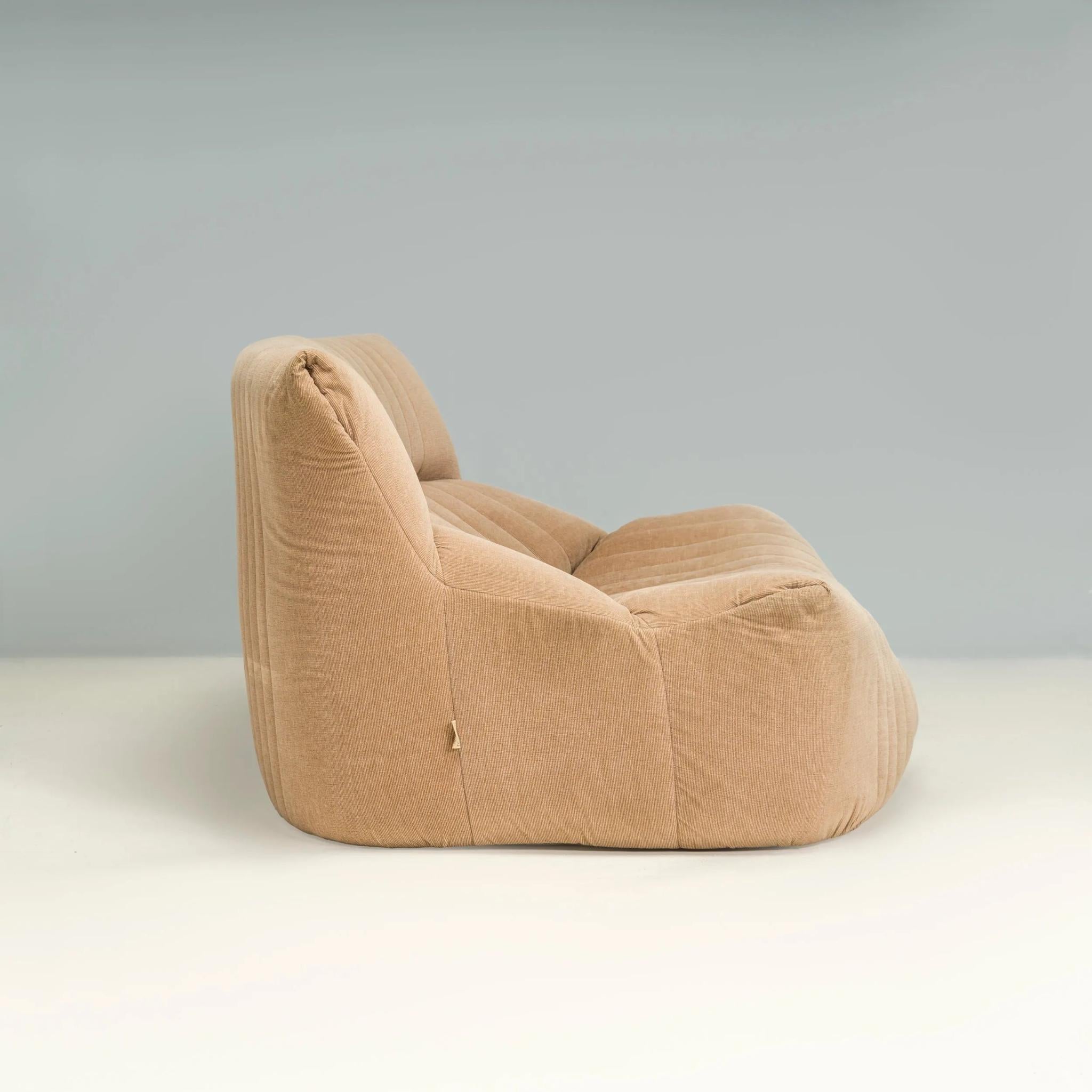Late 20th Century Michel Ducaroy for Ligne Roset Brown Fabric Aralia Sofa
