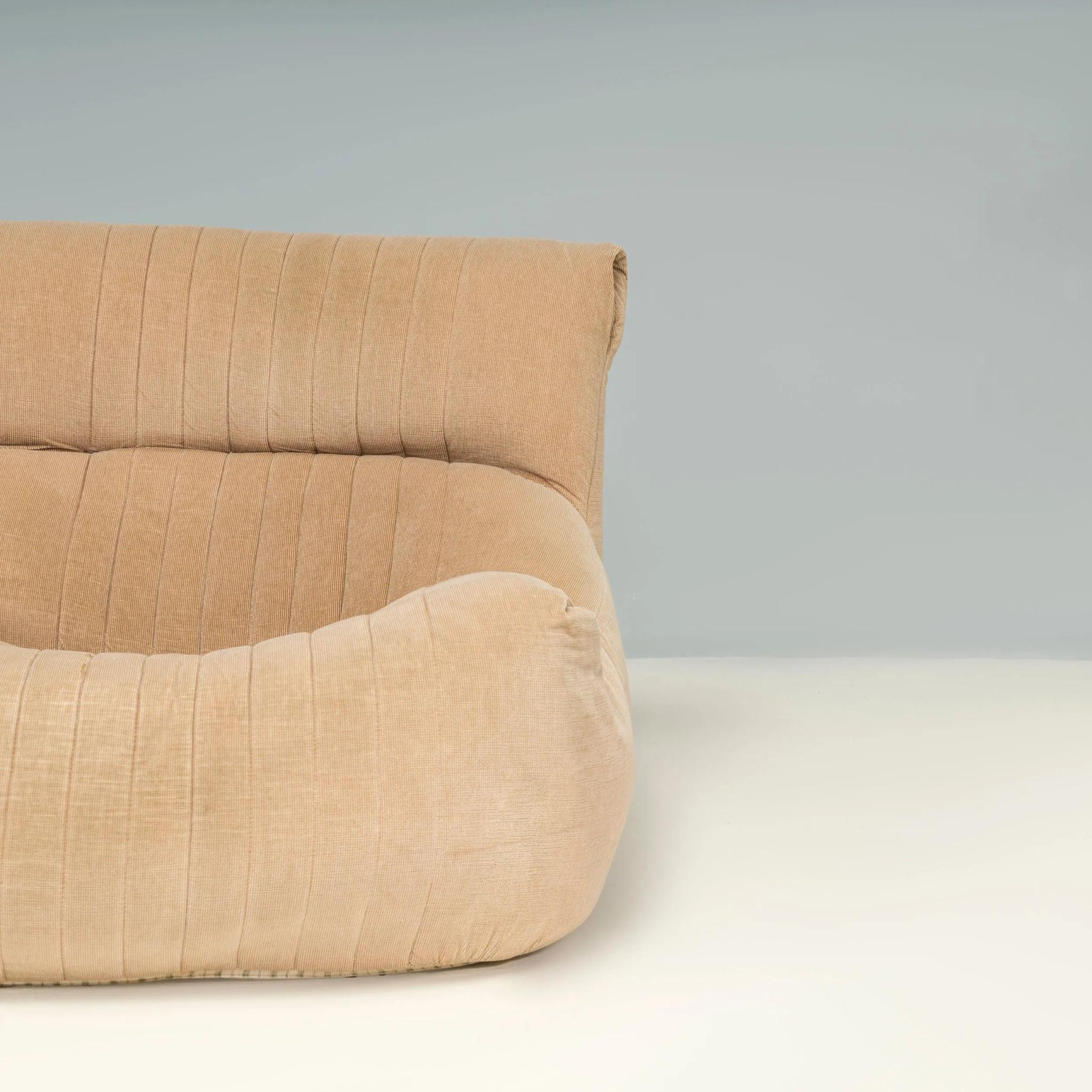 Michel Ducaroy for Ligne Roset Brown Fabric Aralia Sofa 3