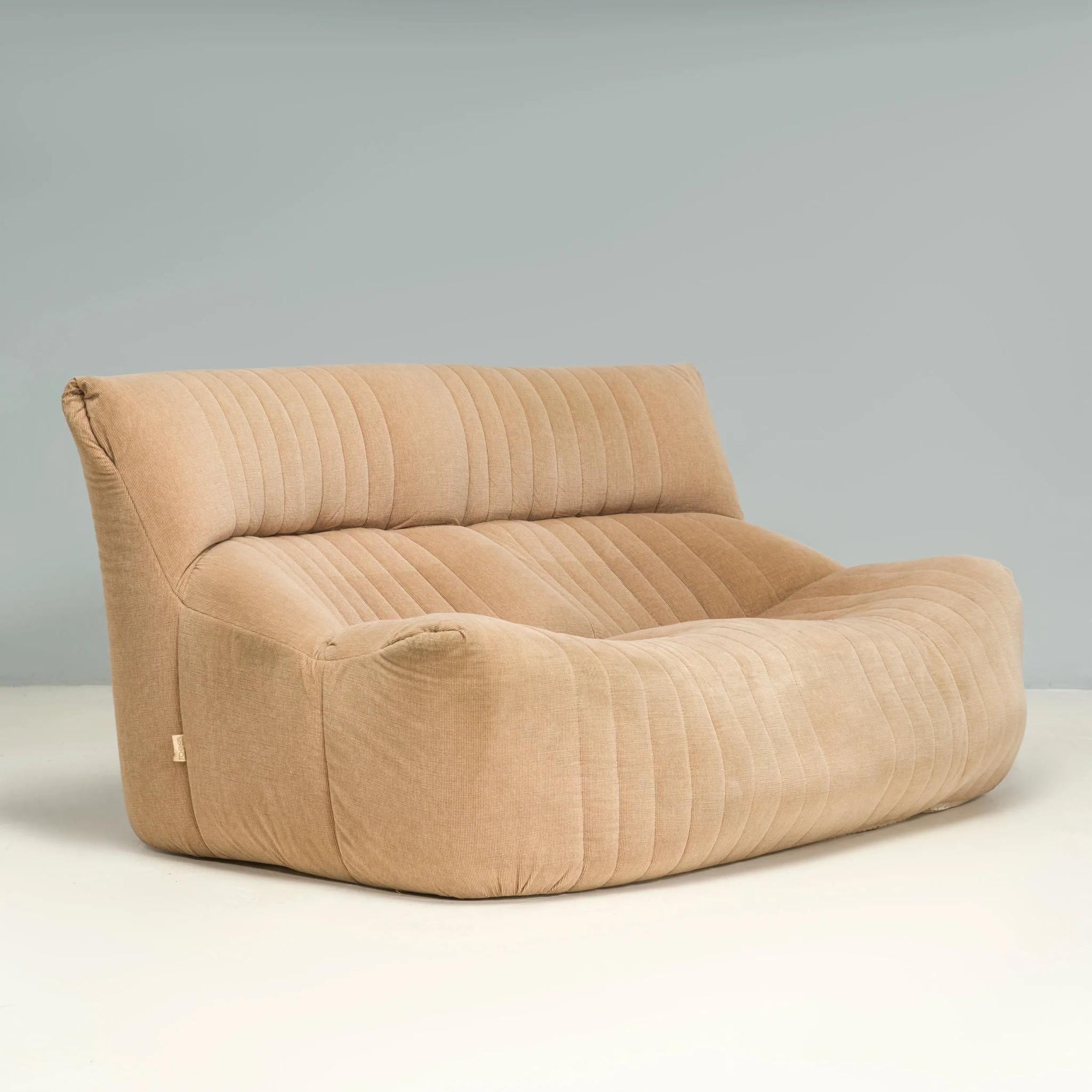 Michel Ducaroy for Ligne Roset Brown Fabric Aralia Sofa 4