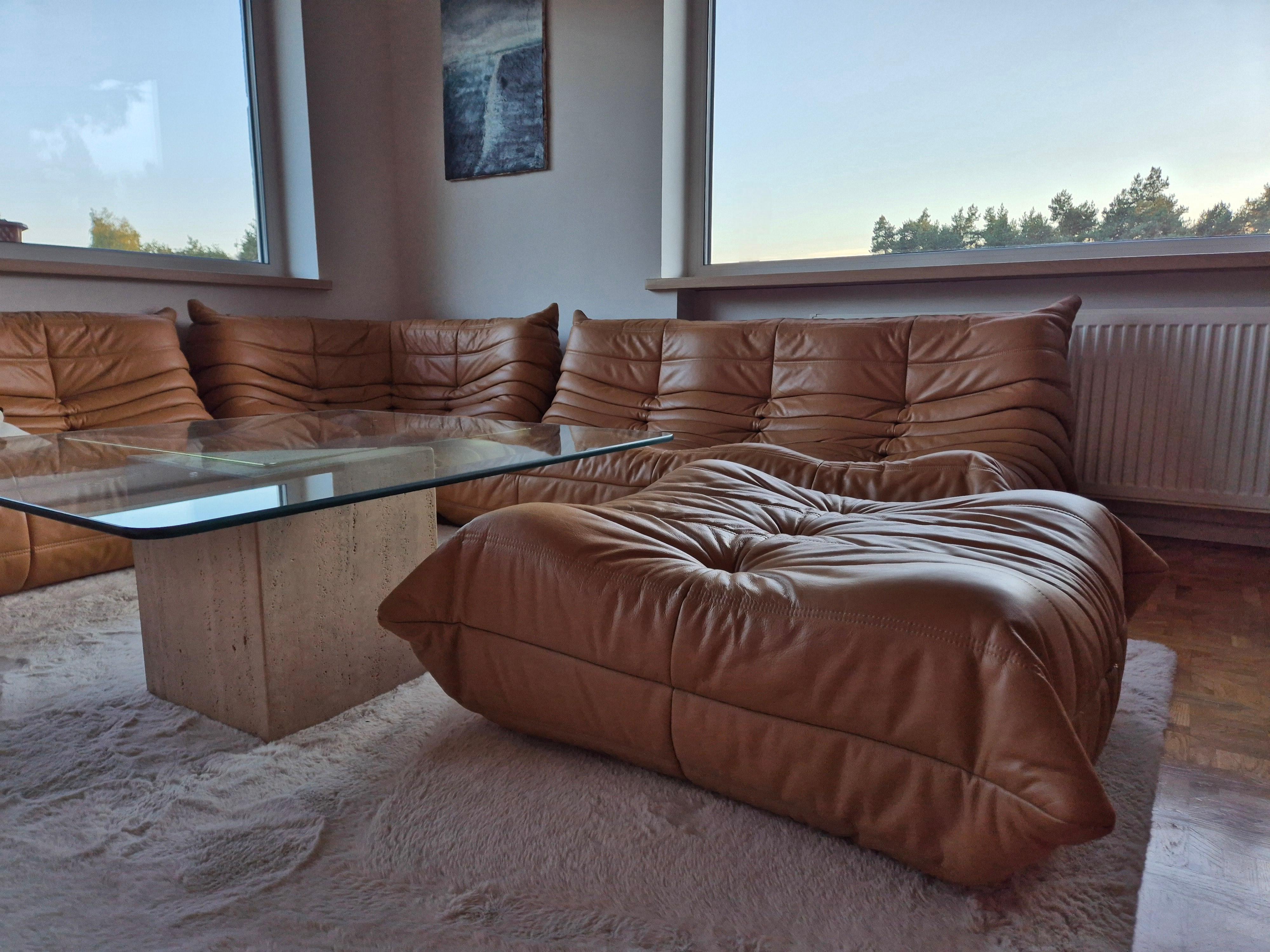 Classic French Togo set by Michel Ducaroy for luxury brand Ligne Roset. Originally designed in the 1970s the iconic togo sofa is now a design classic.
Timeless comfort and style make this monumental five piece sectional sofa the perfect choice for
