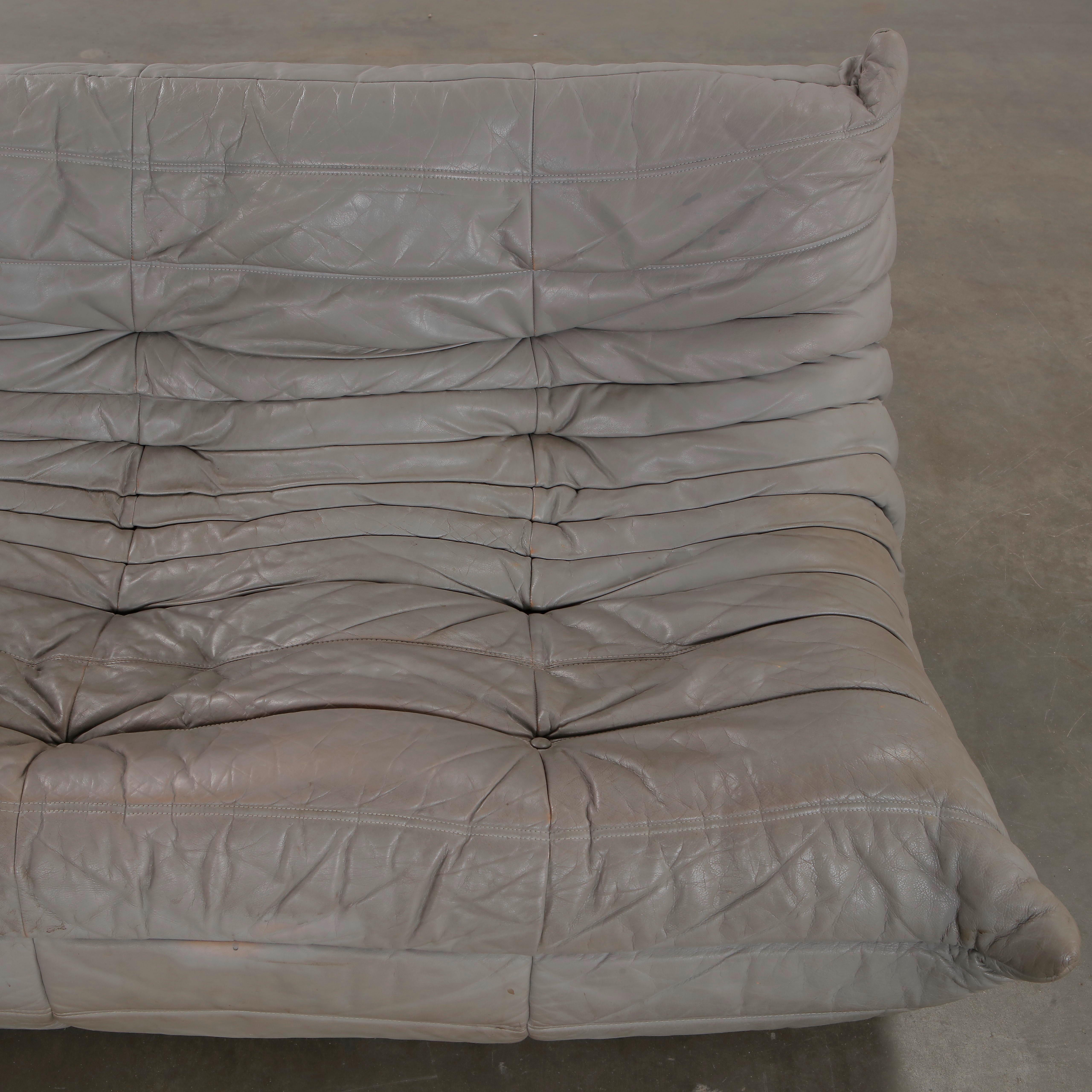 Michel Ducaroy for Ligne Roset, Grey Three-Seater Togo, 1990s For Sale 3