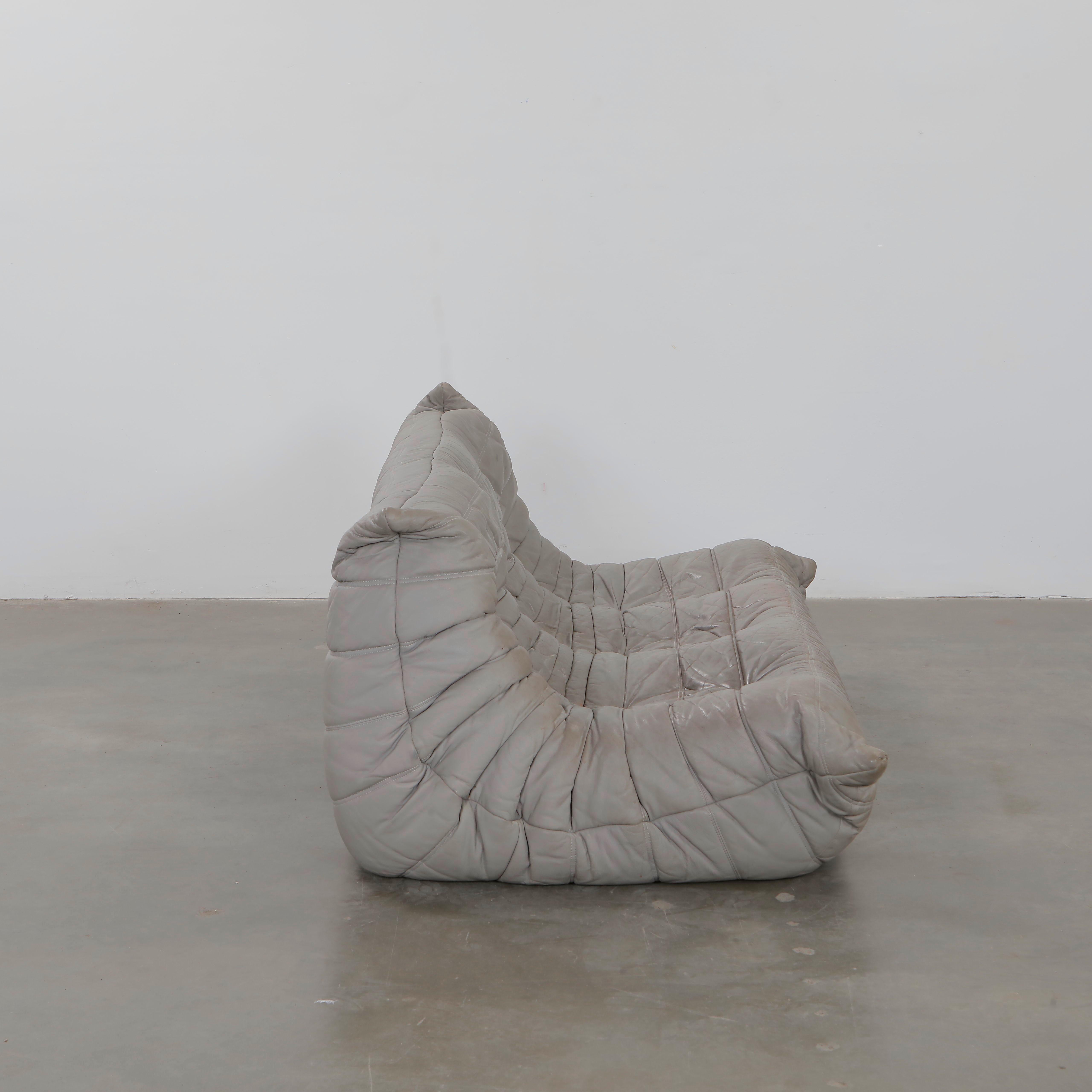 French Michel Ducaroy for Ligne Roset, Grey Three-Seater Togo, 1990s For Sale