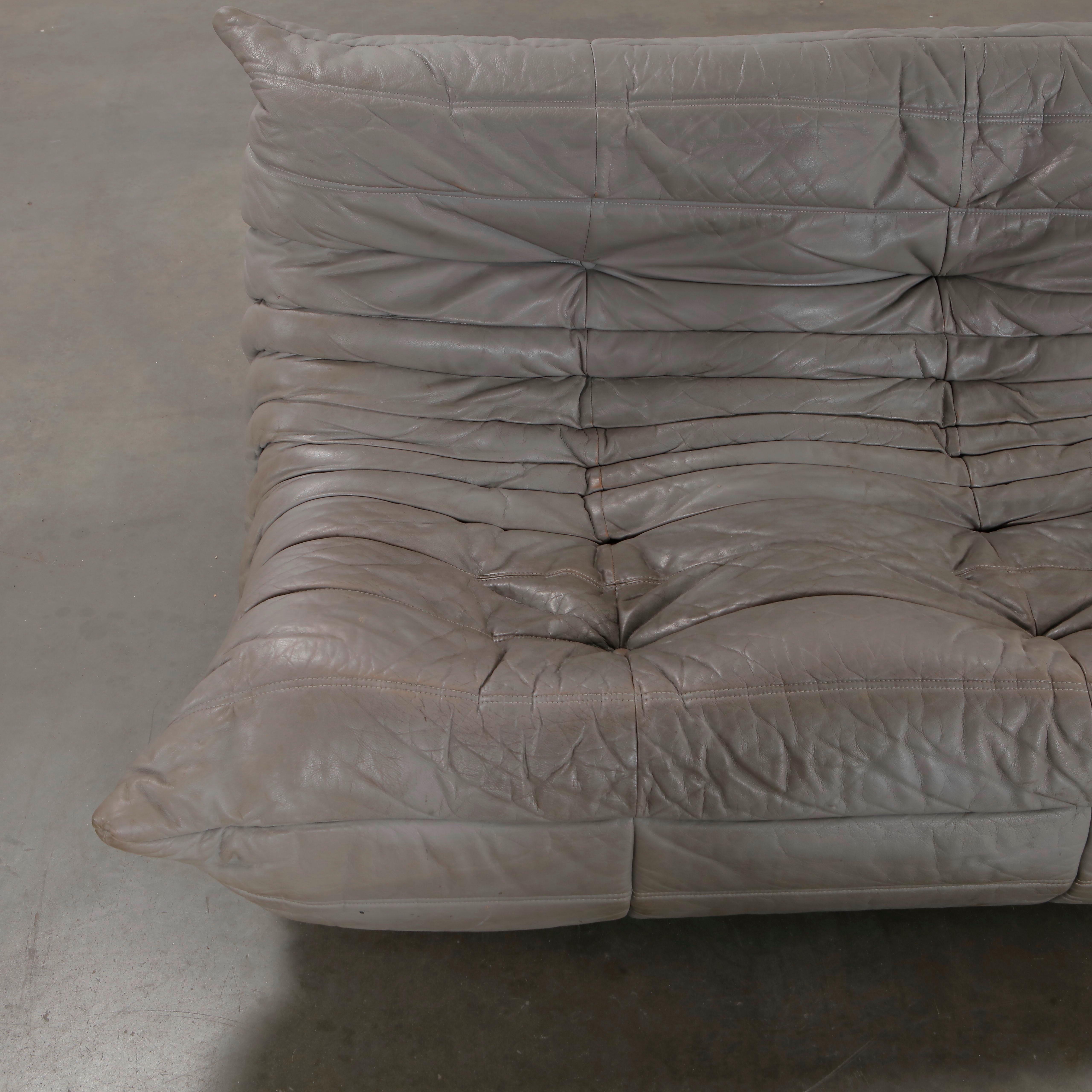 Michel Ducaroy for Ligne Roset, Grey Three-Seater Togo, 1990s For Sale 2