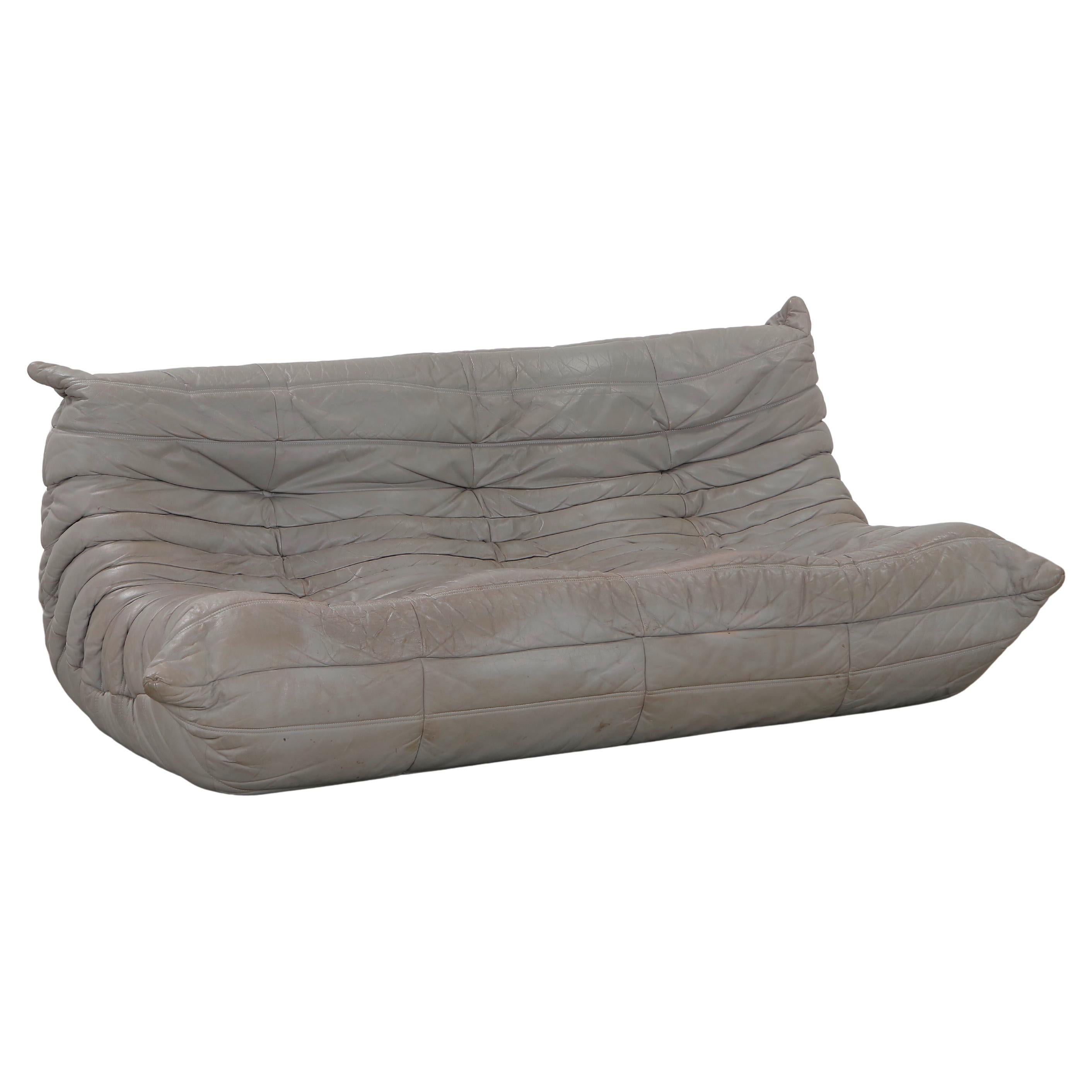 Michel Ducaroy for Ligne Roset, Grey Three-Seater Togo, 1990s For Sale
