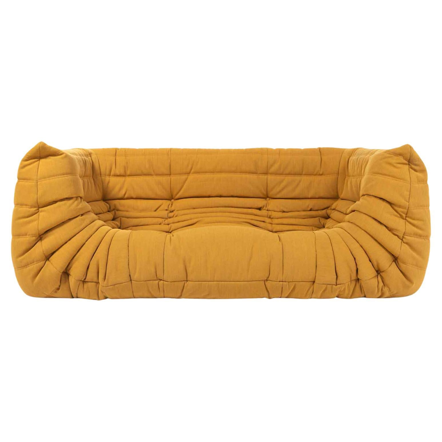 Michel Ducaroy for Ligne Roset Medium Sofa Lounge in Amalfi Safran Fabric For Sale