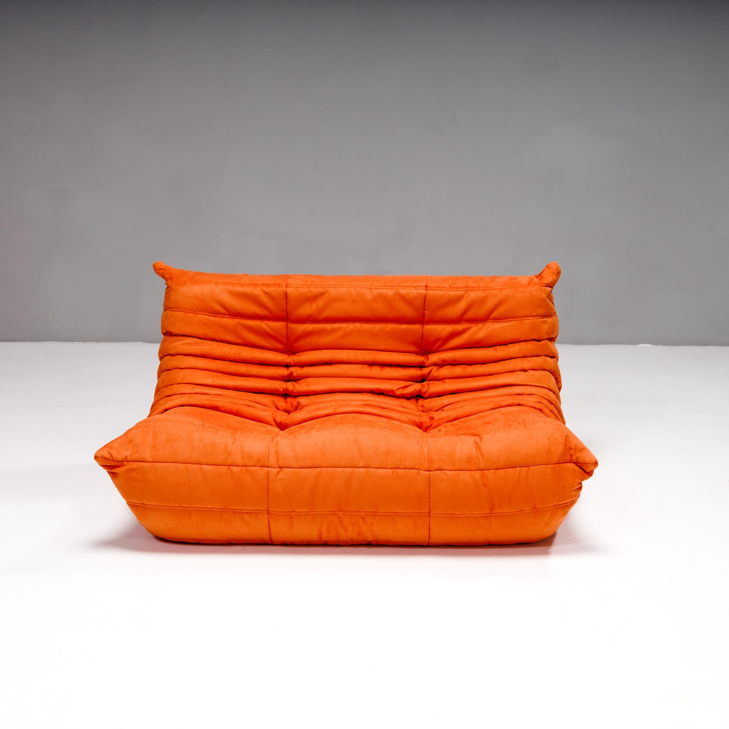 Michel Ducaroy for Ligne Roset Orange Togo Modular Sofas, Set of 5 For Sale 3