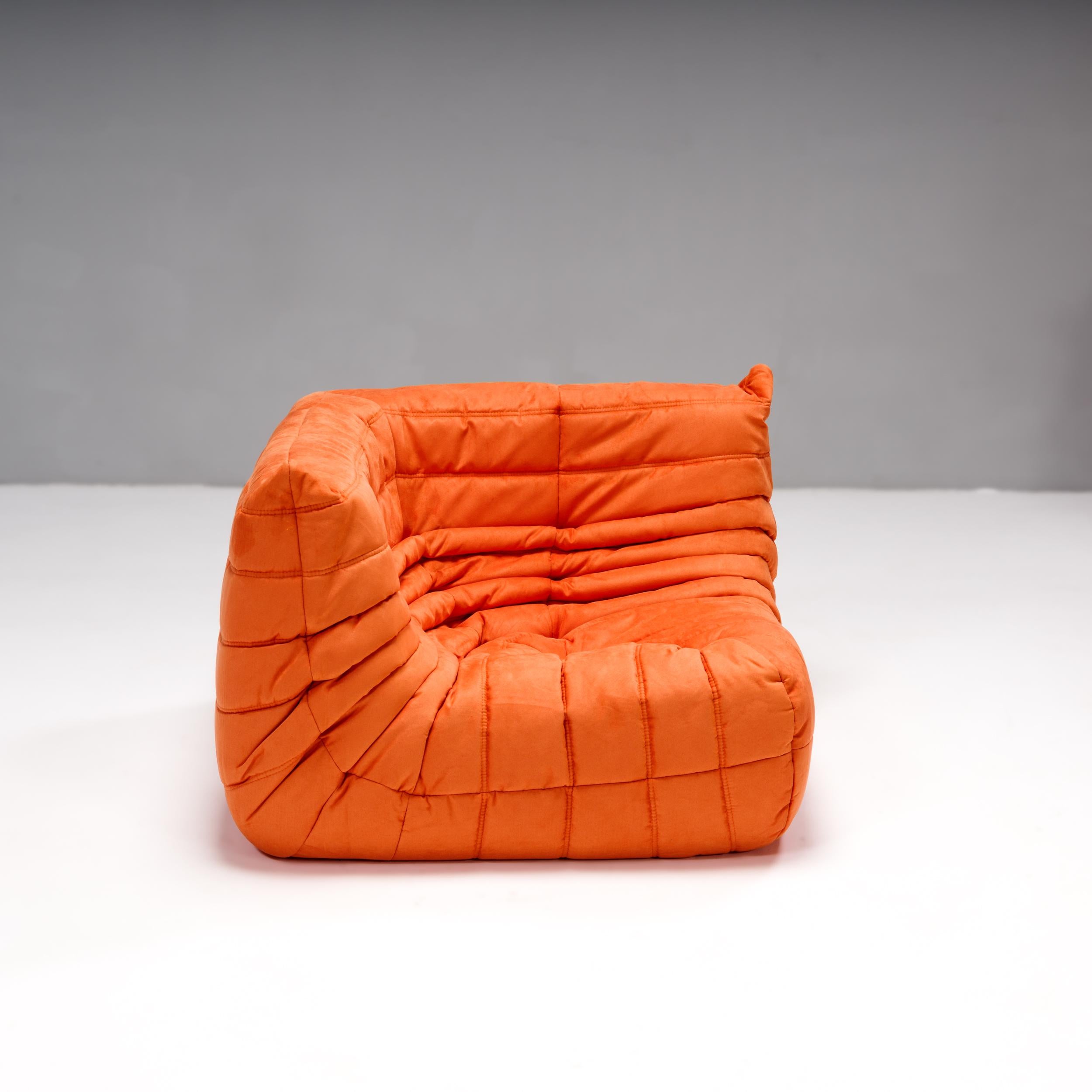 Michel Ducaroy for Ligne Roset Orange Togo Modular Sofas, Set of 5 For Sale 5