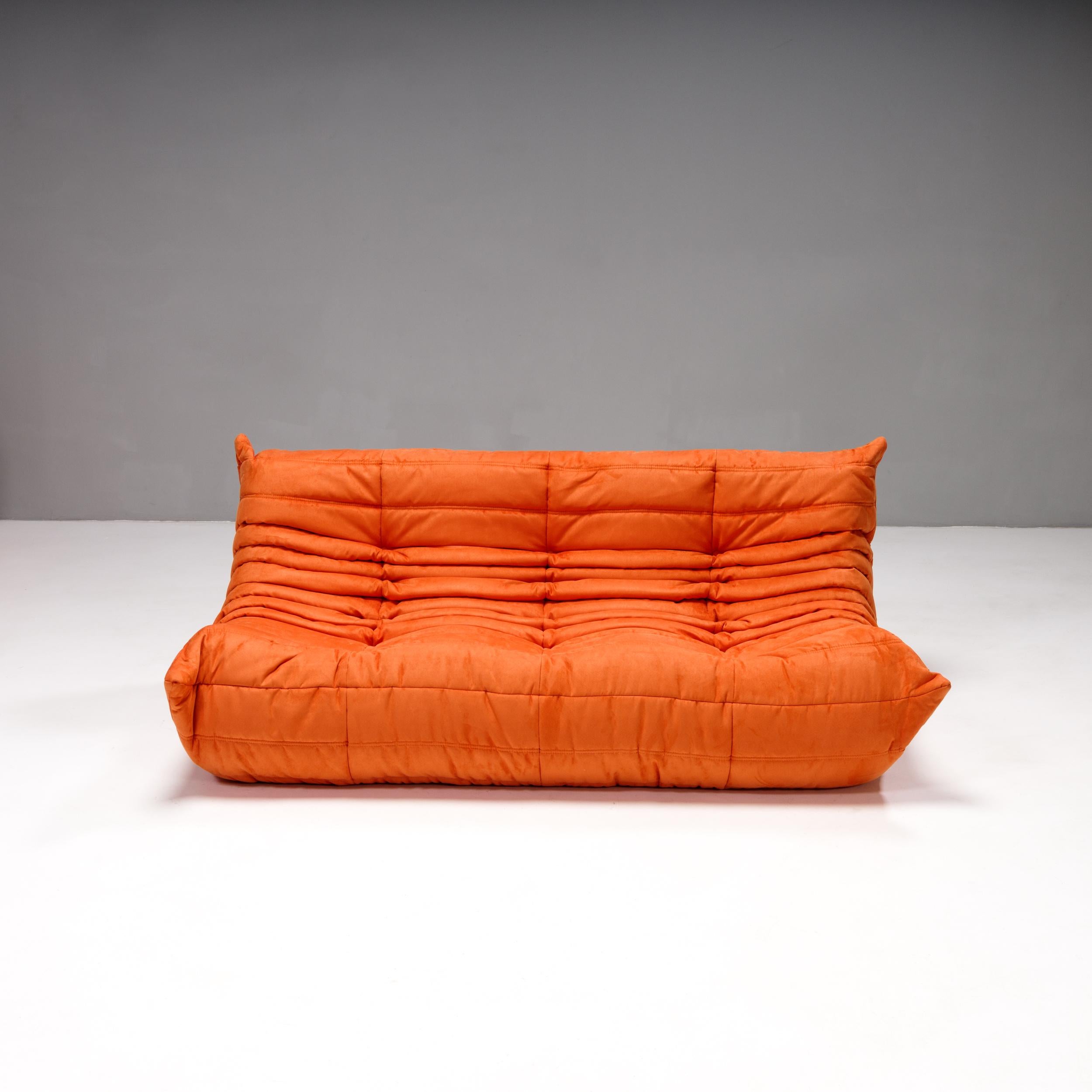 Michel Ducaroy for Ligne Roset Orange Togo Modular Sofas, Set of 5 For Sale 1