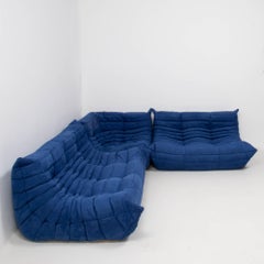 Michel Ducaroy for Ligne Roset Togo Blue Modular Sofa, Set of 3