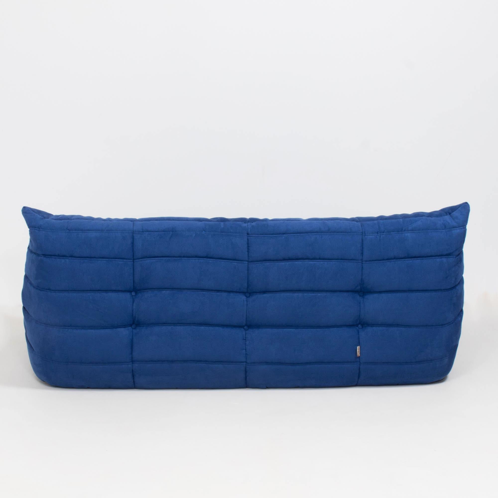 Michel Ducaroy for Ligne Roset Togo Blue Modular Sofa, Set of 3 In Excellent Condition In London, GB