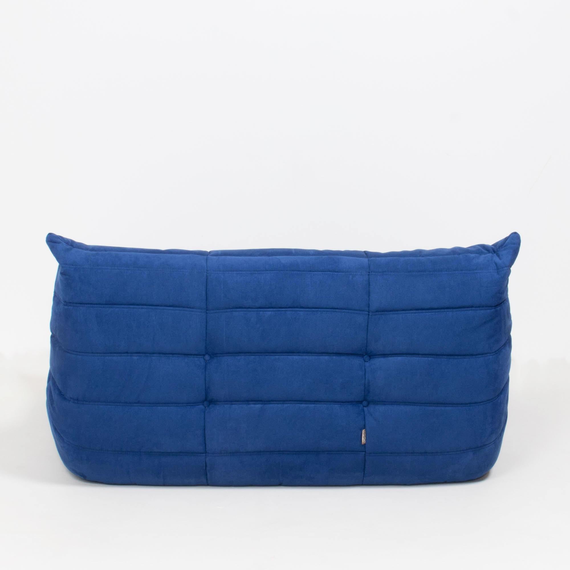 Fabric Michel Ducaroy for Ligne Roset Togo Blue Modular Sofa, Set of 3
