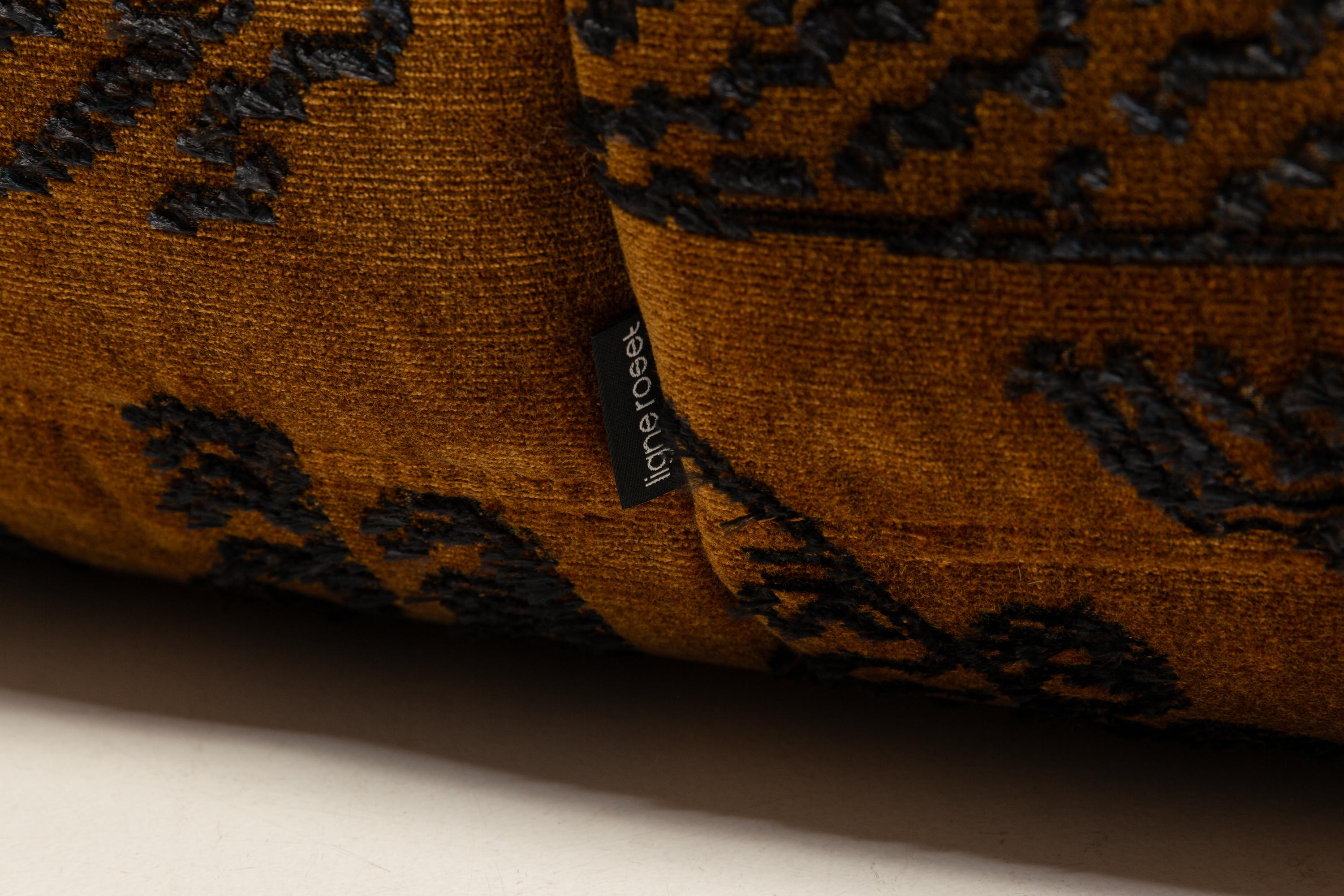 Velours Michel Ducaroy for Ligne Roset TOGO Footstool Ottoman in Tiger Mountain by Dedar en vente