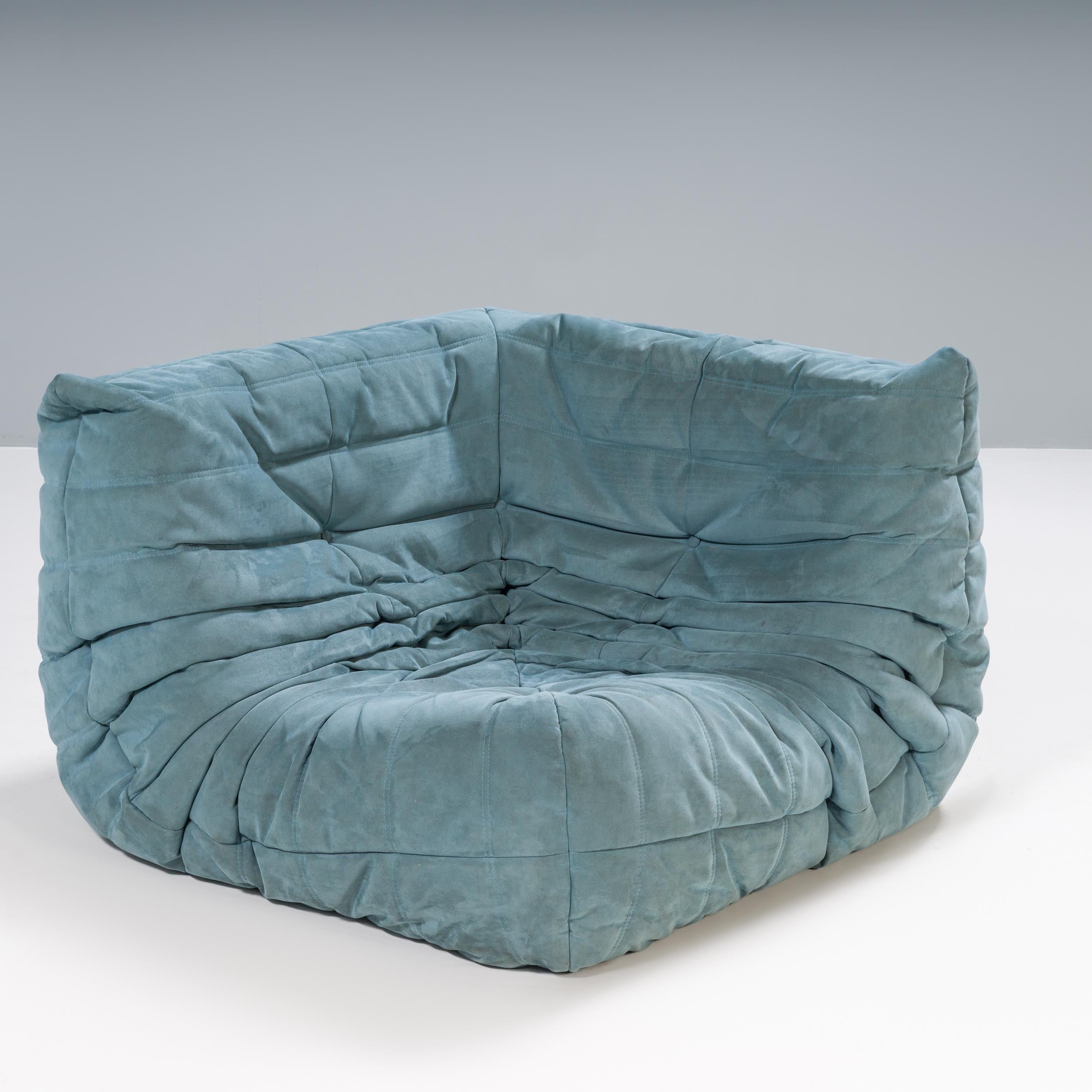 Michel Ducaroy for Ligne Roset Togo Pale Blue Modular Sofa, Set of 2 3