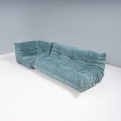 Michel Ducaroy for Ligne Roset Togo Pale Blue Modular Sofa, Set of 2