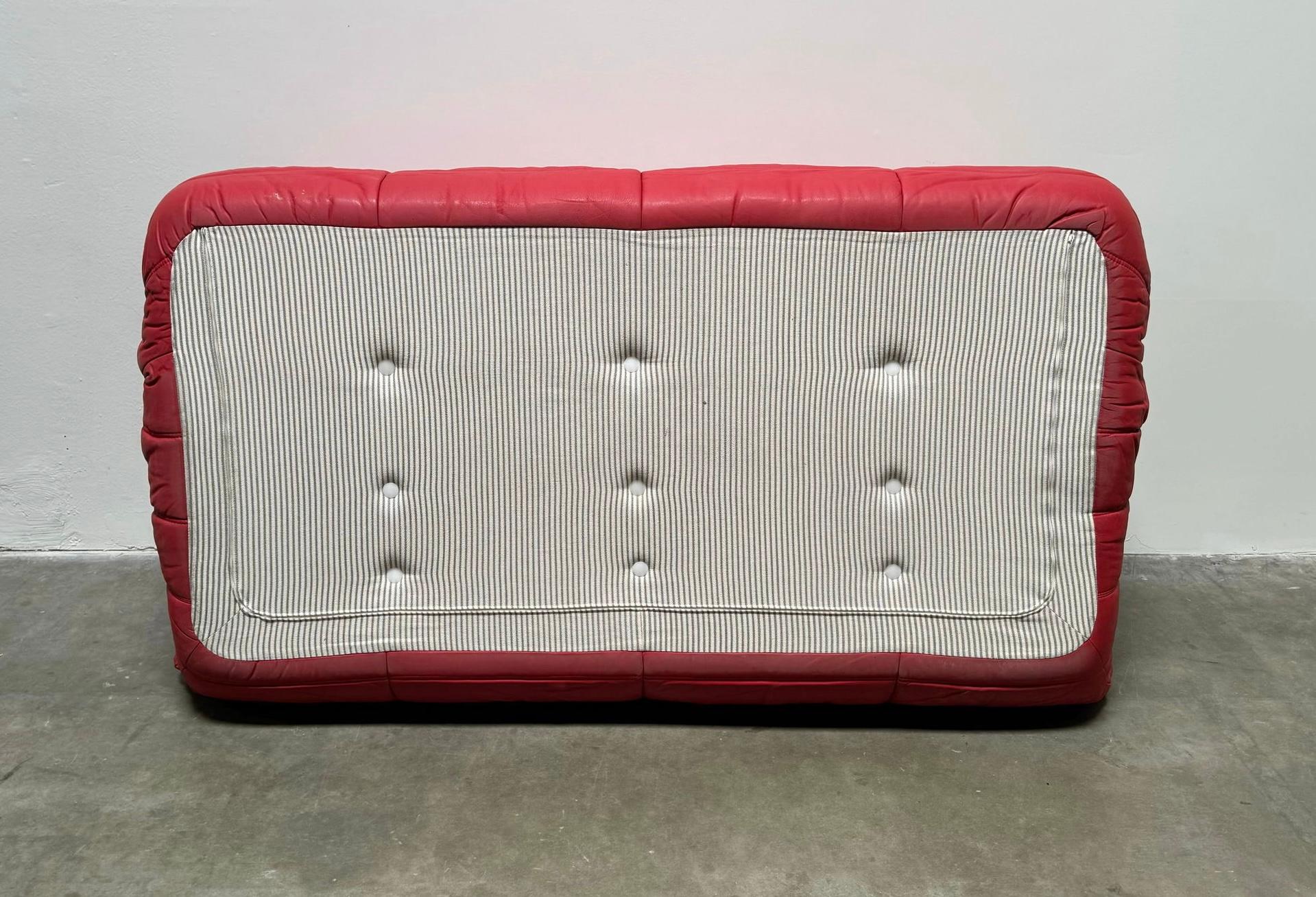 Michel Ducaroy for Ligne Roset Togo Red Leather Sectional Sofa Set 5