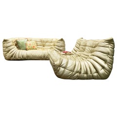 Michel Ducaroy for Ligne Roset Togo Living Room Sofa Set of 2, Gold, Sectional