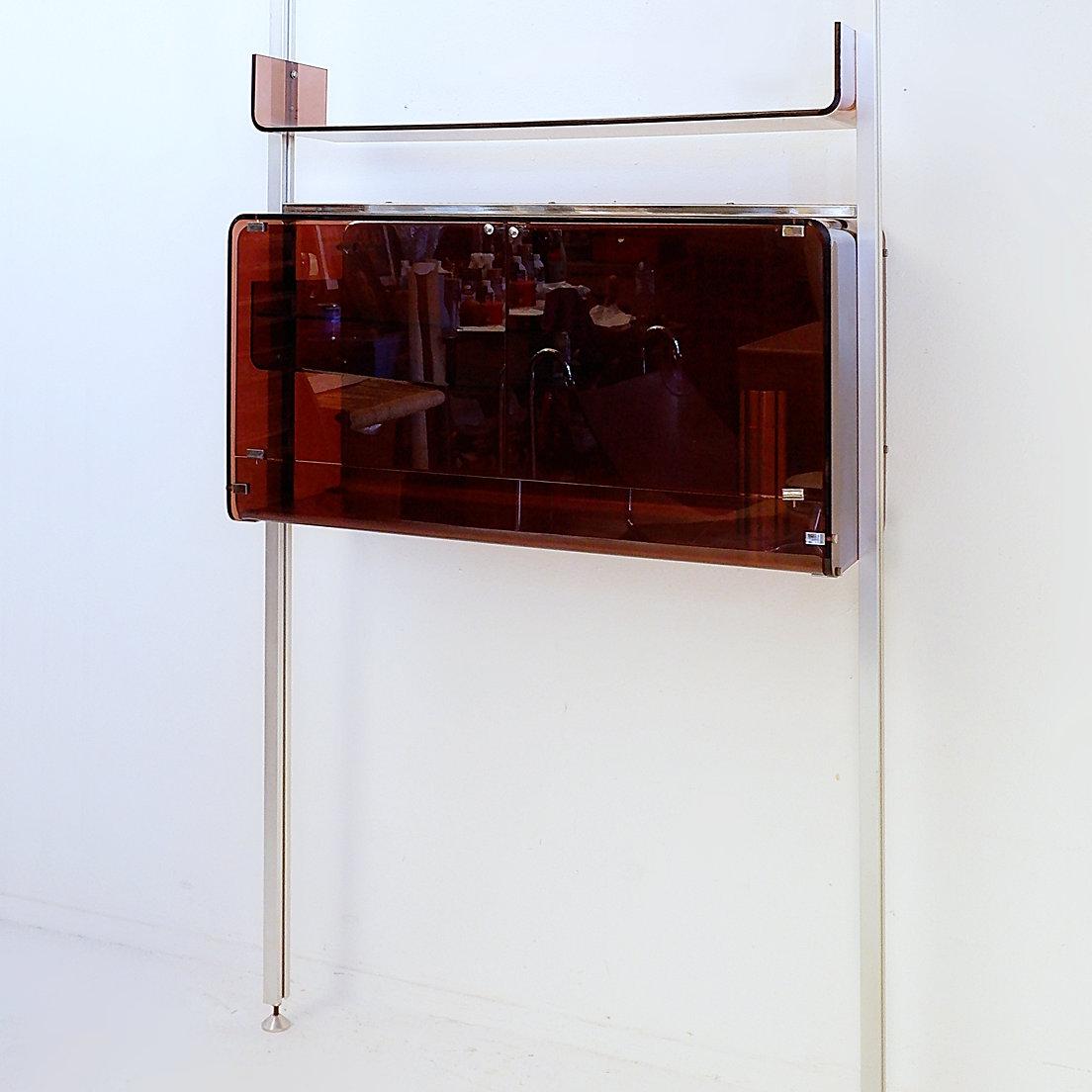 Spazzolato Michel Ducaroy per Roche Bobois Mensola da terra/soffitto/Bar (Claustra) 1970s in vendita