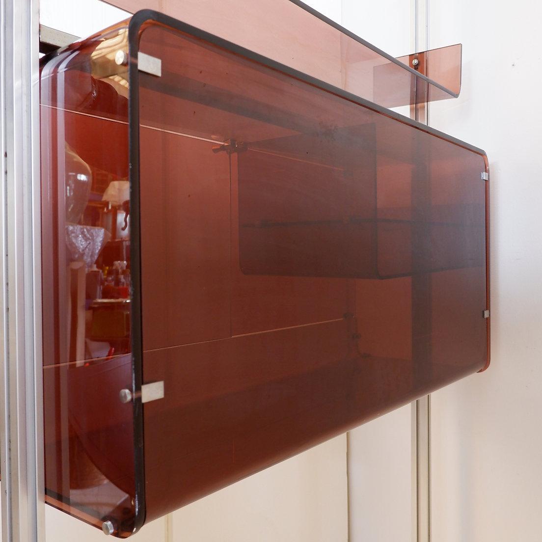 Alluminio Michel Ducaroy per Roche Bobois Mensola da terra/soffitto/Bar (Claustra) 1970s in vendita