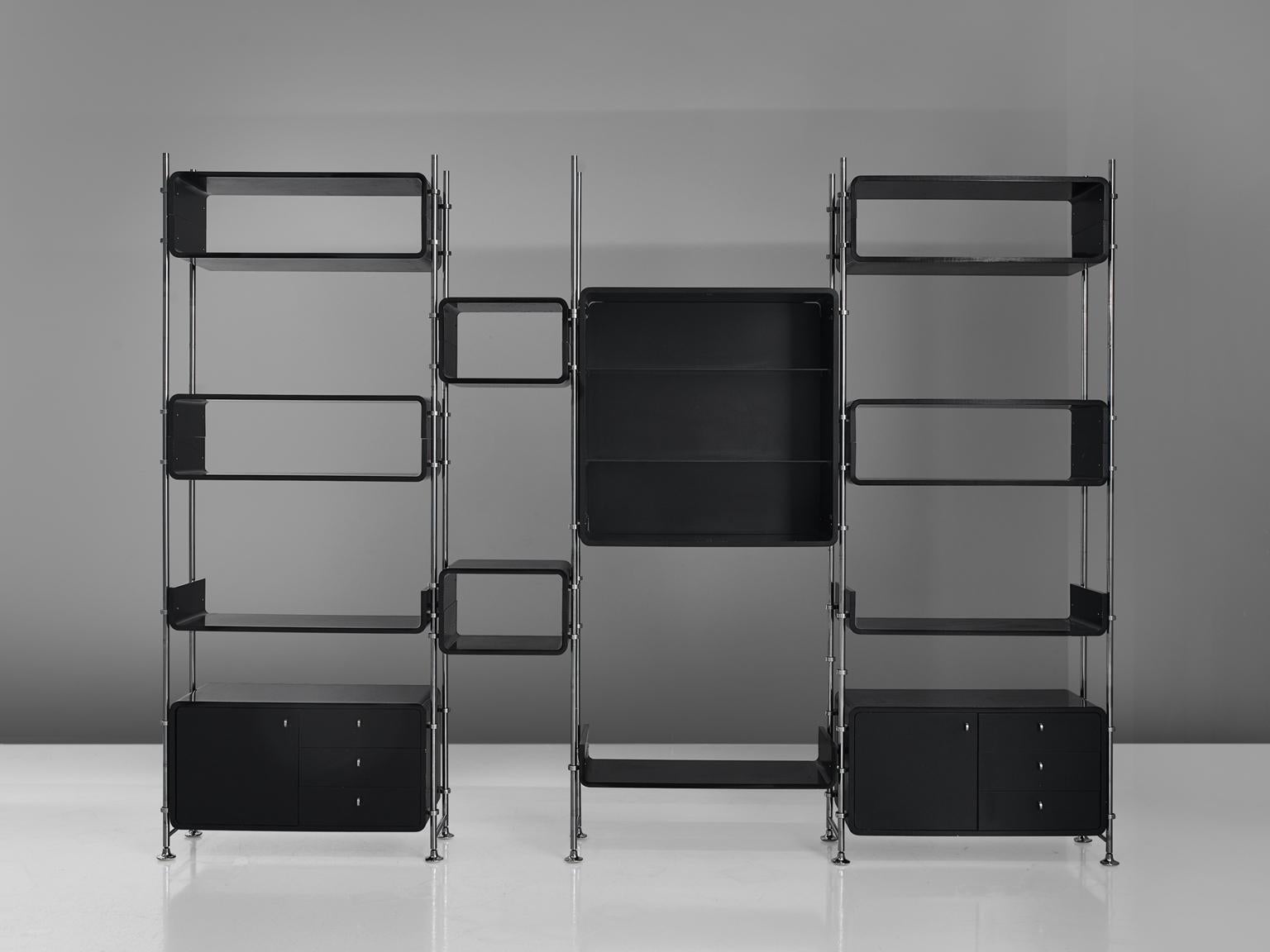 Mid-Century Modern Michel Ducaroy Modular Wall Unit in Black