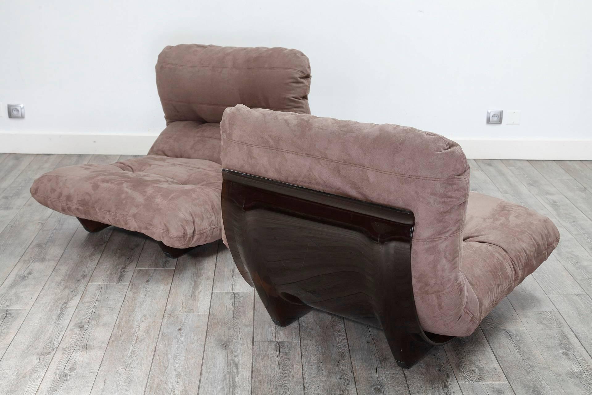Mid-Century Modern Michel Ducaroy, Pair of Marsala Armchairs for Ligne Roset