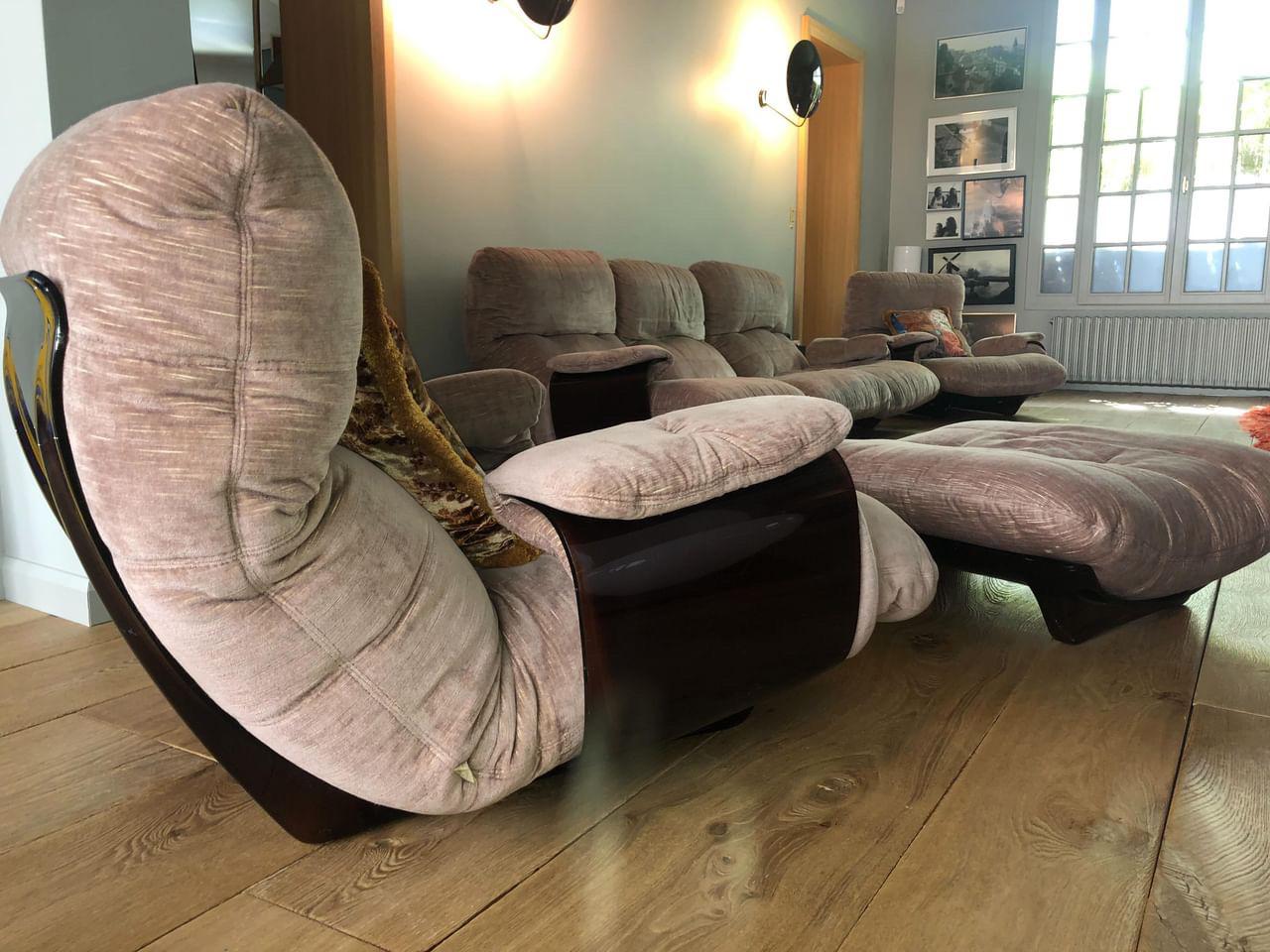 Canapé et fauteuils Michel Ducaroy Ligne Roset modèle Marsala 1970 5