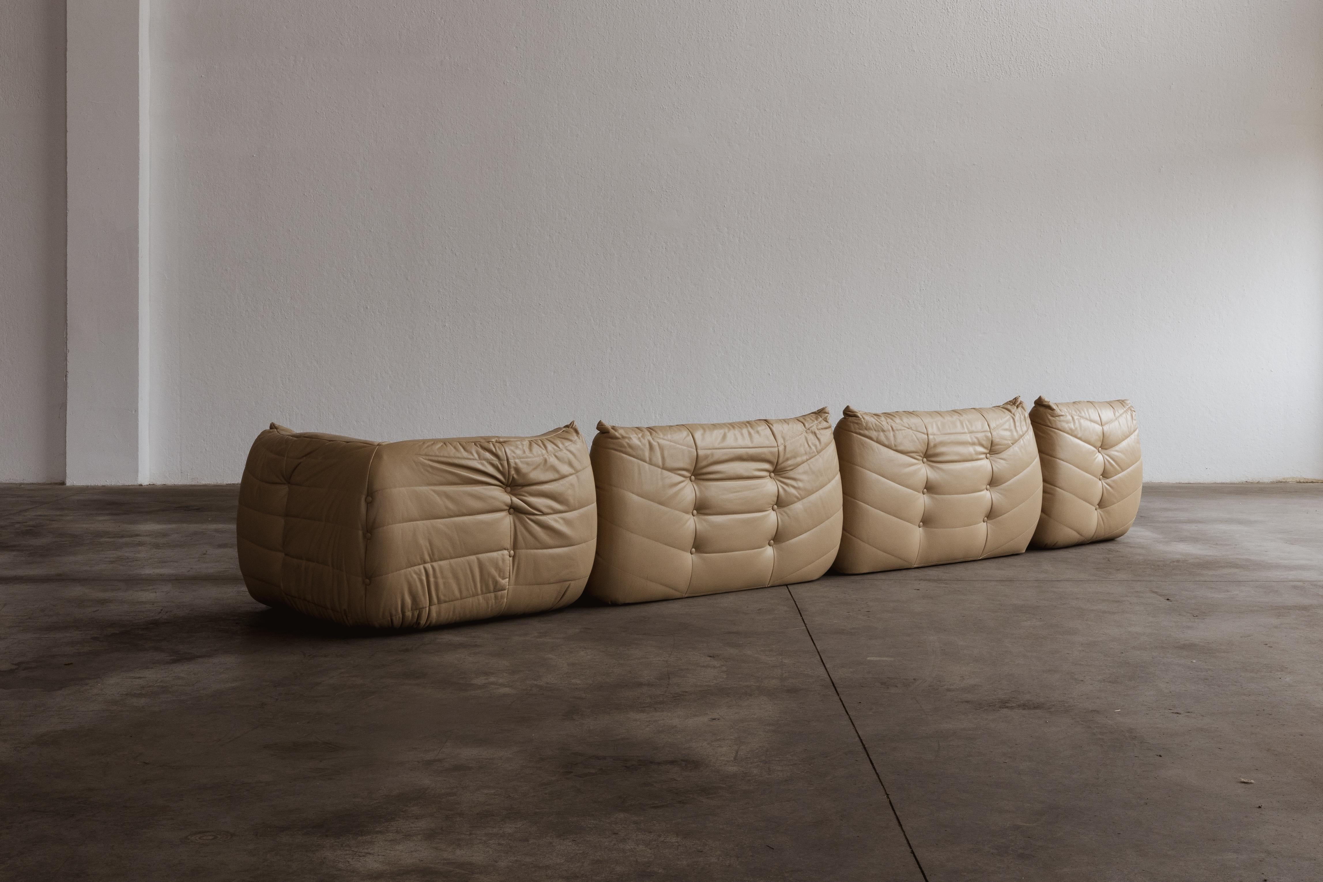 Late 20th Century Michel Ducaroy “Togo” Modular Sofa for Ligne Roset, 1973, Set of 4 For Sale