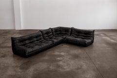 Michel Ducaroy “Togo” Modular Sofa for Ligne Roset, Black, 1973, Set of 4