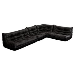 Michel Ducaroy “Togo” Modular Sofa for Ligne Roset, Black, 1973, Set of 4