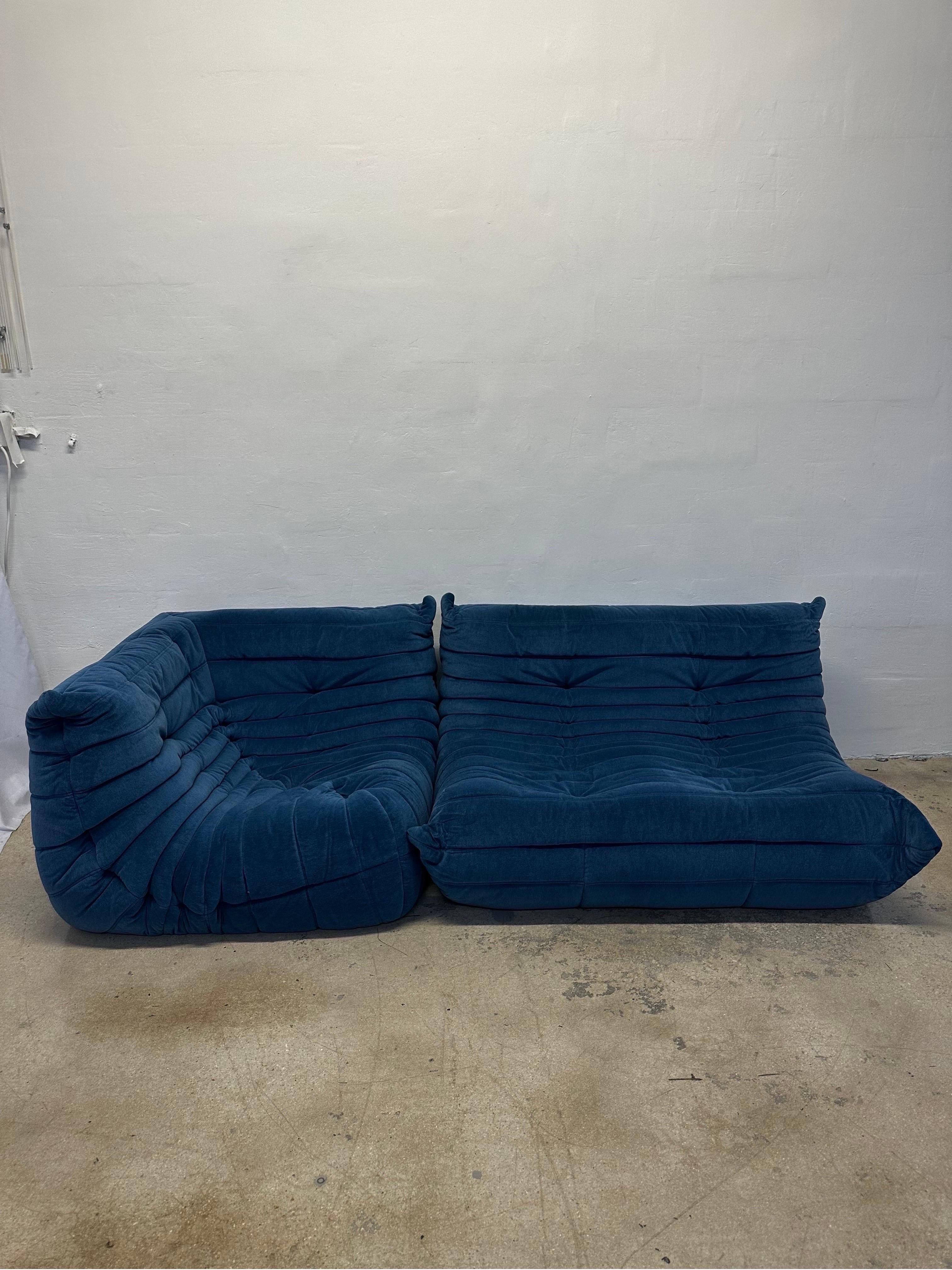 Michel Ducaroy Togo Sofa and Fireside Chair for Ligne Roset In Good Condition In Miami, FL