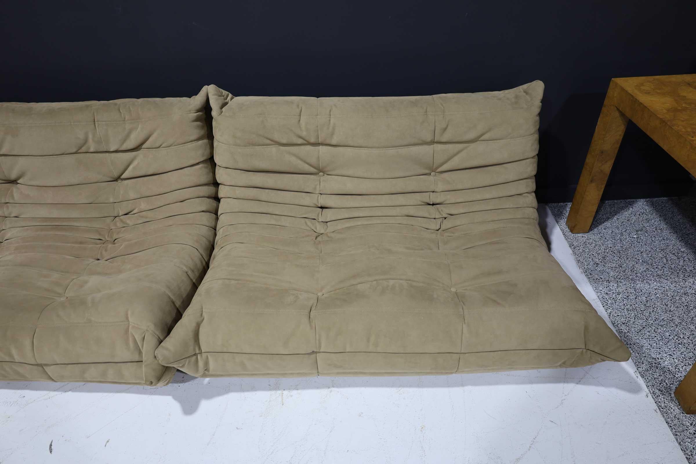 Contemporary Michel Ducaroy Togo Sofa in Alcantara Suede