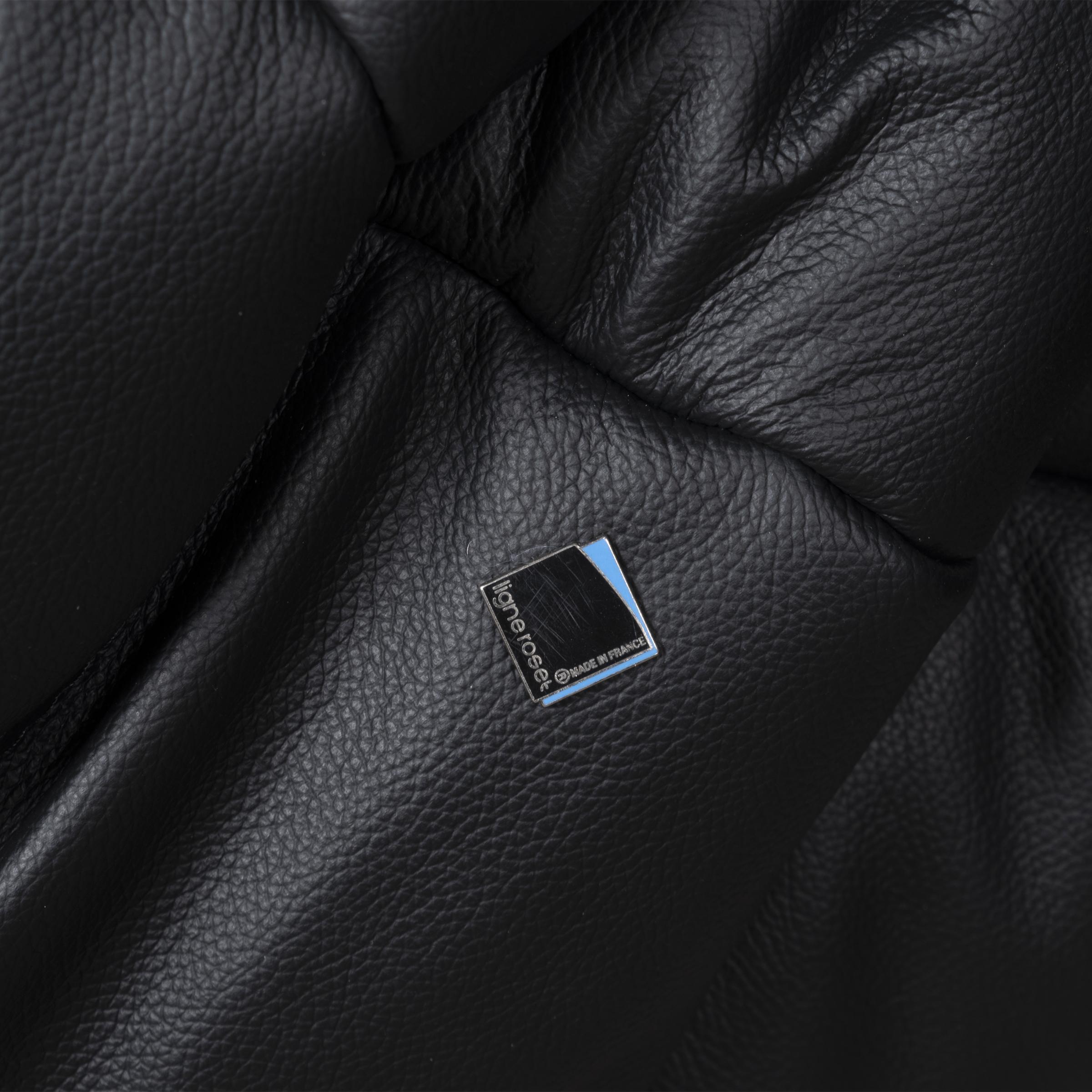 Michel Ducaroy Togo Sofa Set in Black Leather for Ligne Roset, 1973 at