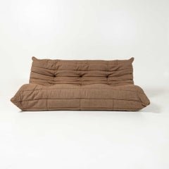 Michel Ducaroys für Ligne Roset Togo Dreisitzer-Sofa aus braunem Coduroy