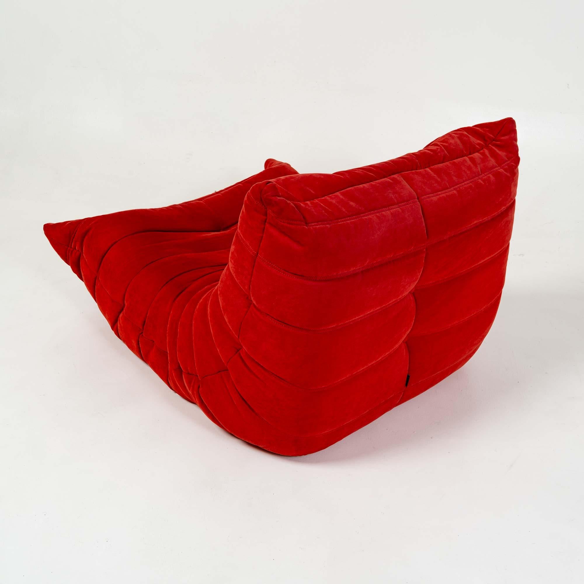 Michel Ducaroy's Togo Fireside Chair in Grenade Amalfi Fabric In Good Condition In Seattle, WA