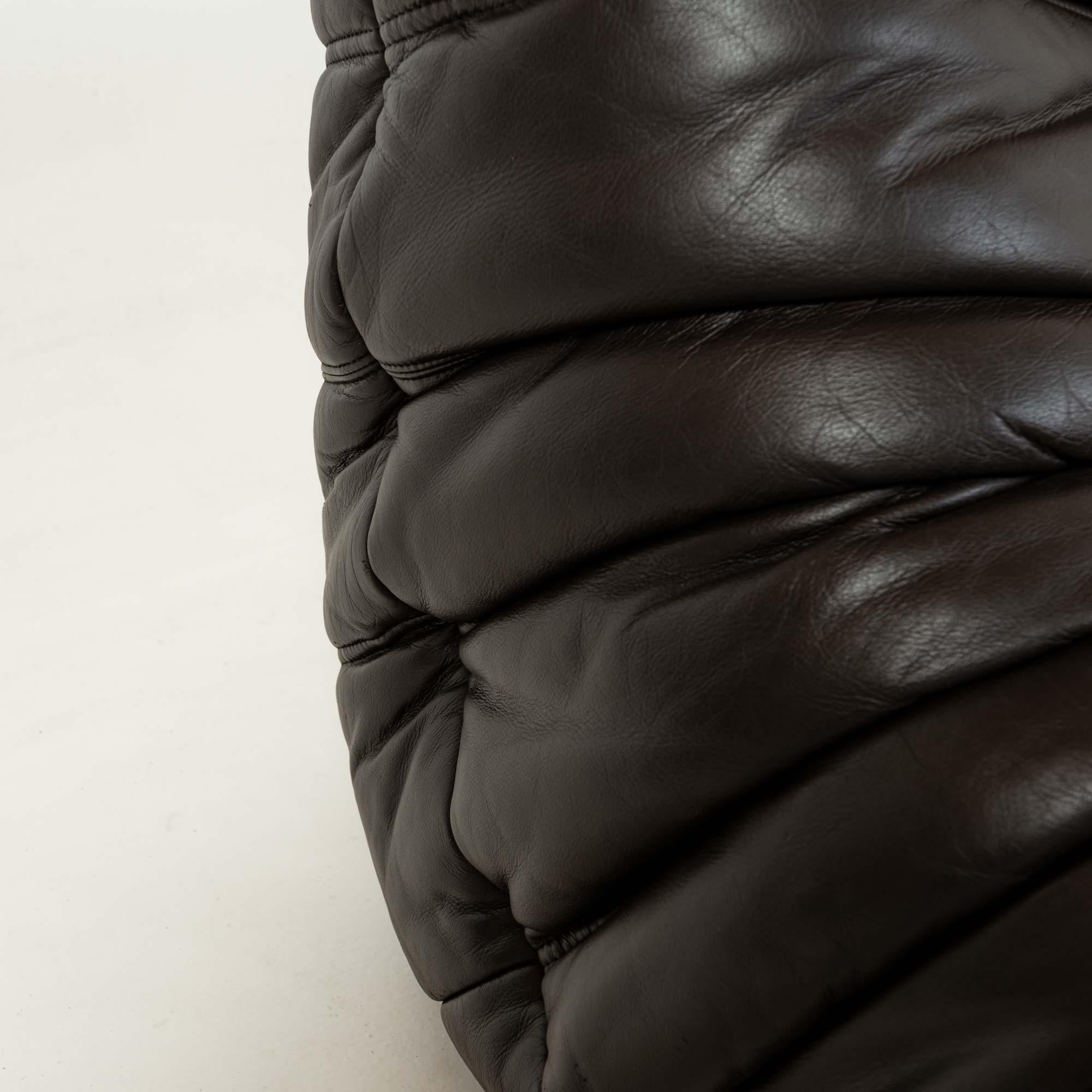Michel Ducaroy's Togo Fireside Chair in Original Dark Chocolate Leather 3