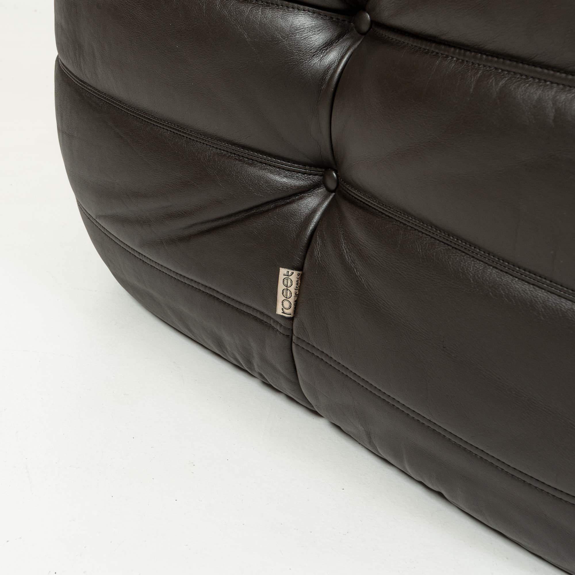 Michel Ducaroy's Togo Fireside Chair in Original Dark Chocolate Leather 6