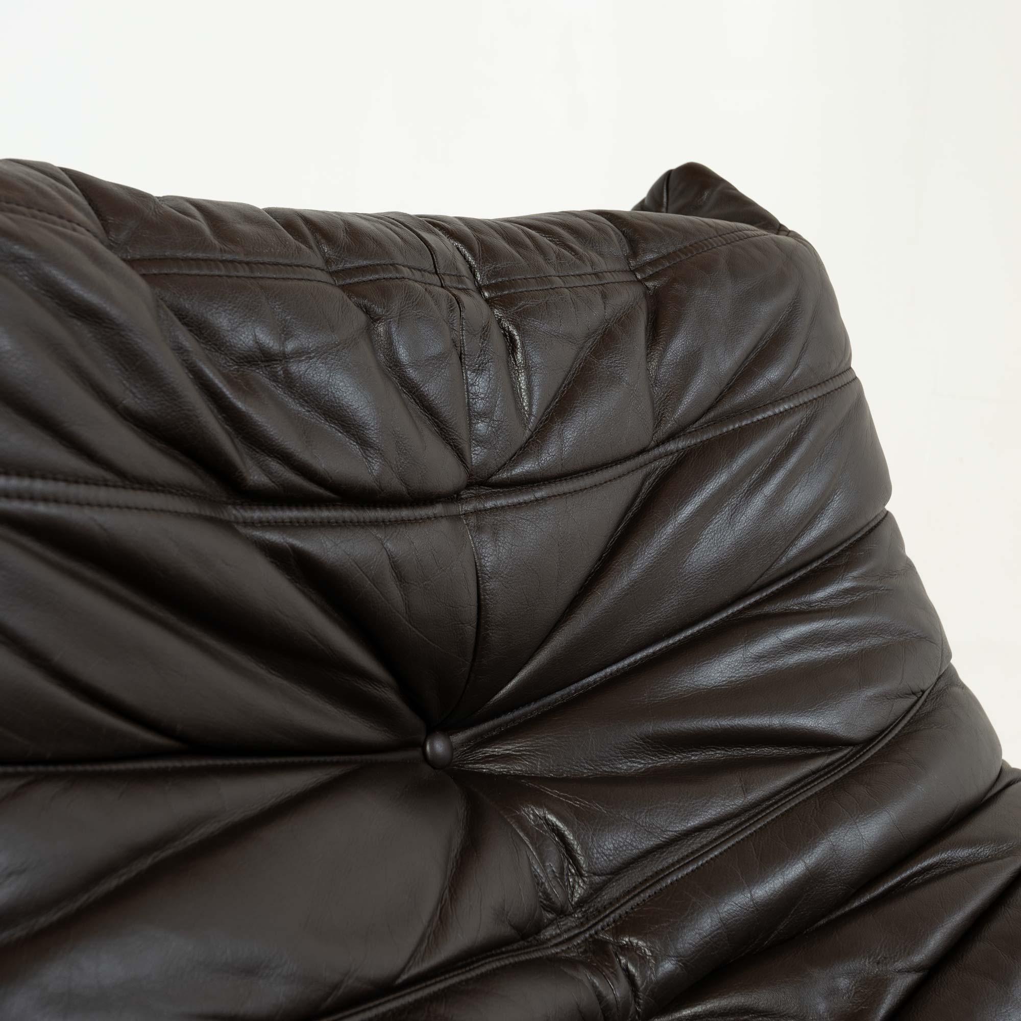Foam Michel Ducaroy's Togo Fireside Chair in Original Dark Chocolate Leather