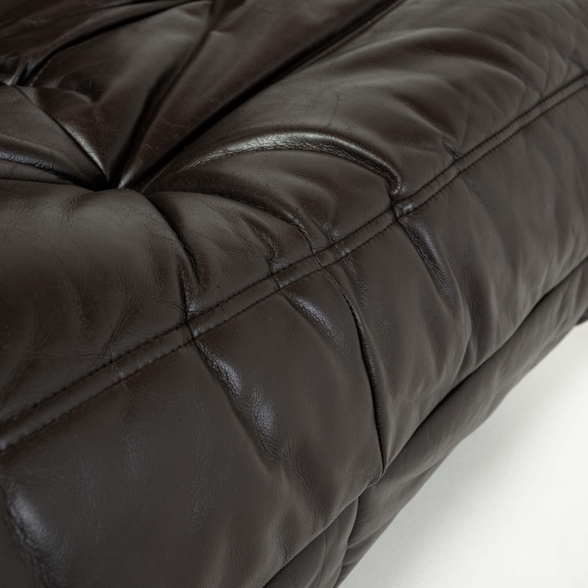 Michel Ducaroy's Togo Loveseat in Original Dark Chocolate Leather 3