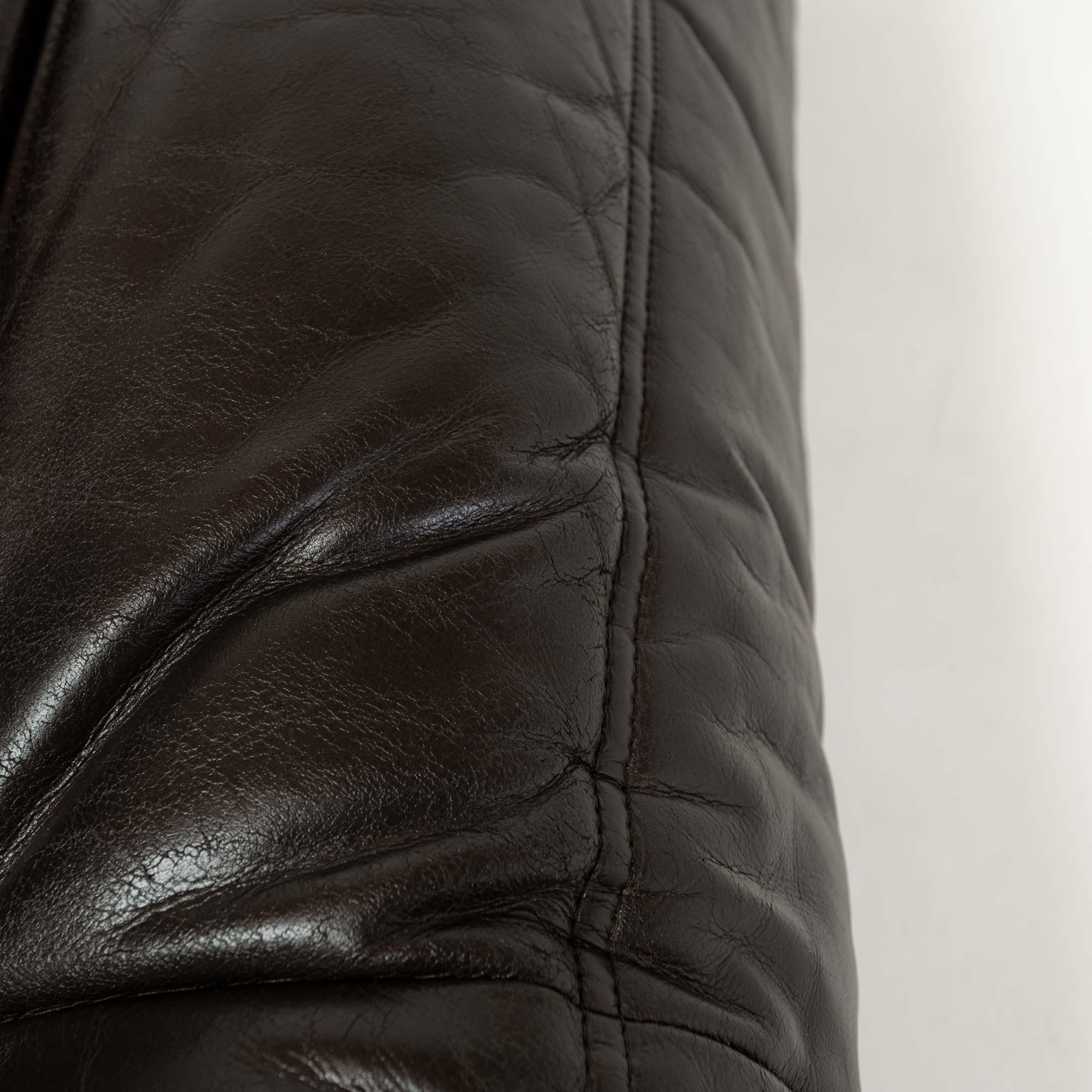 Michel Ducaroy's Togo Loveseat in Original Dark Chocolate Leather 4