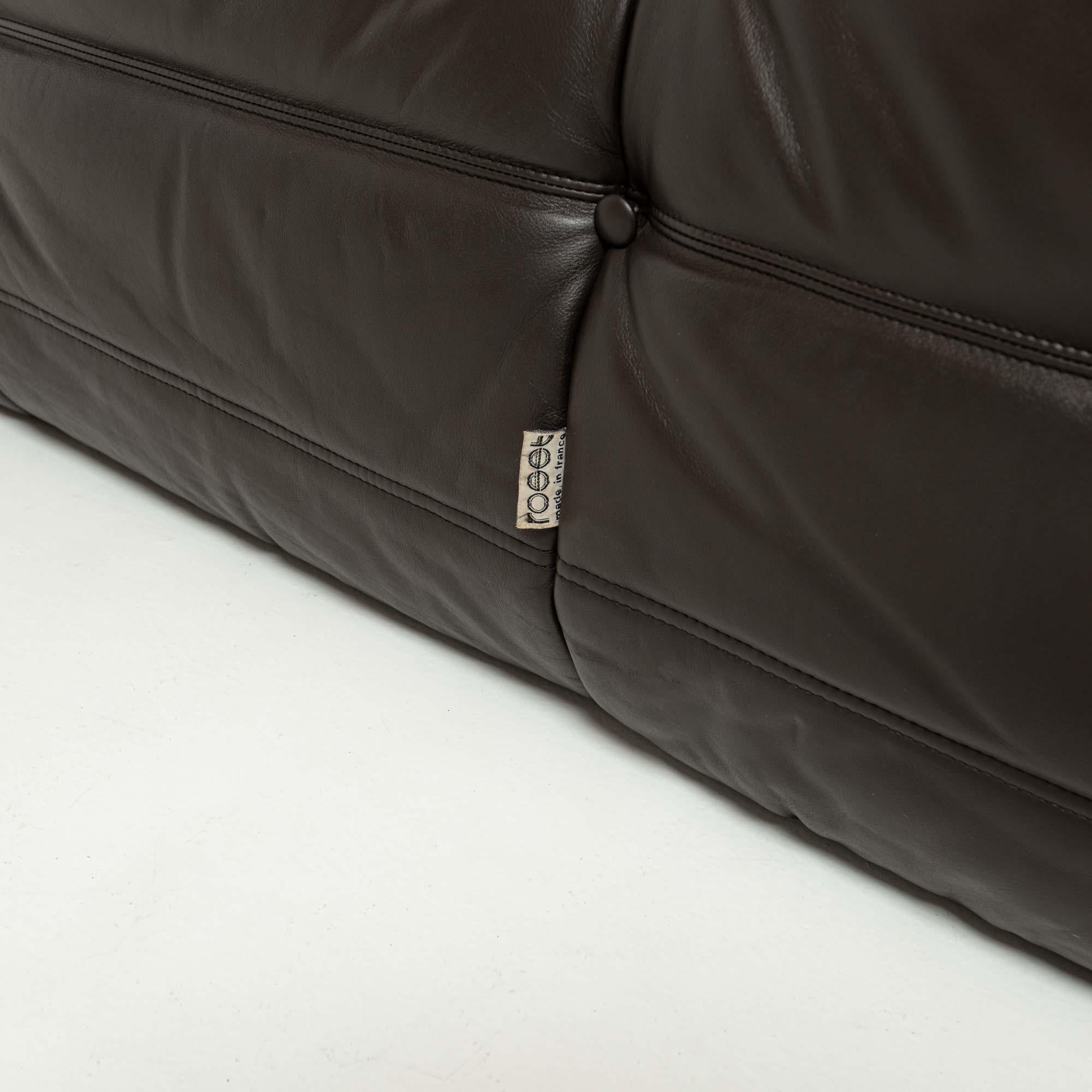 Michel Ducaroy's Togo Loveseat in Original Dark Chocolate Leather 5