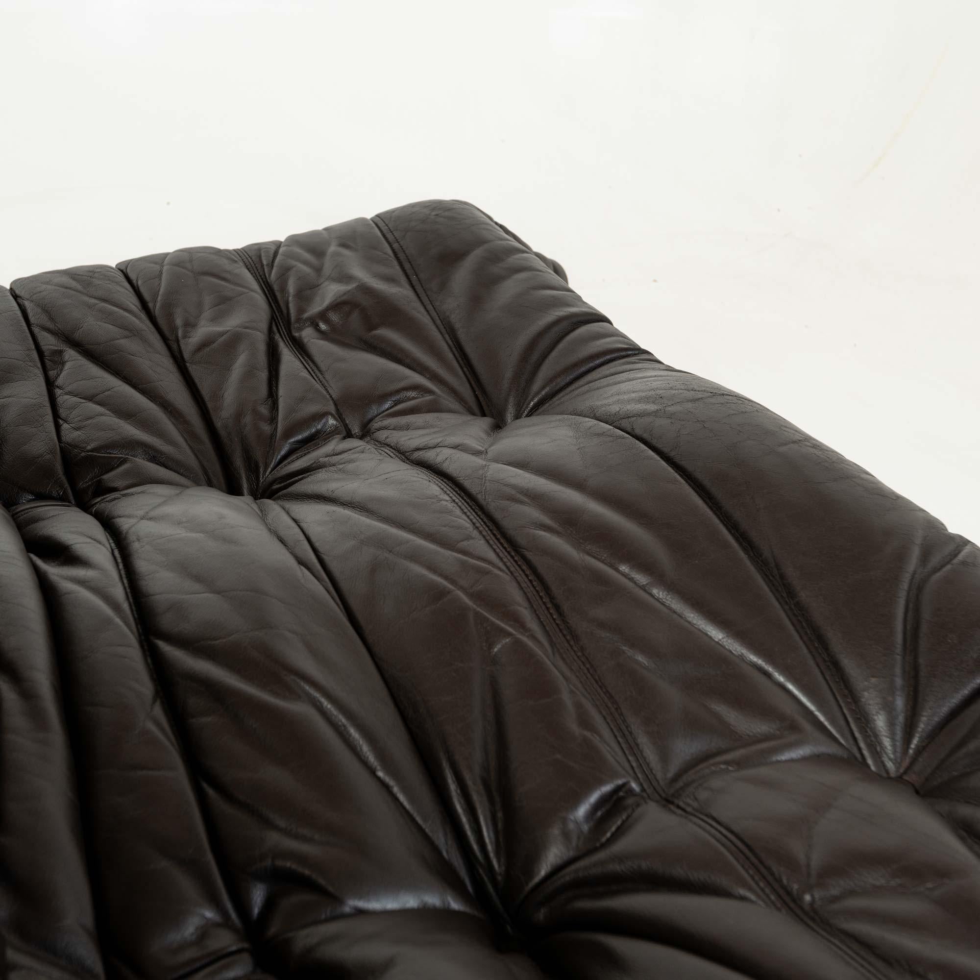 Michel Ducaroy's Togo Loveseat in Original Dark Chocolate Leather 1