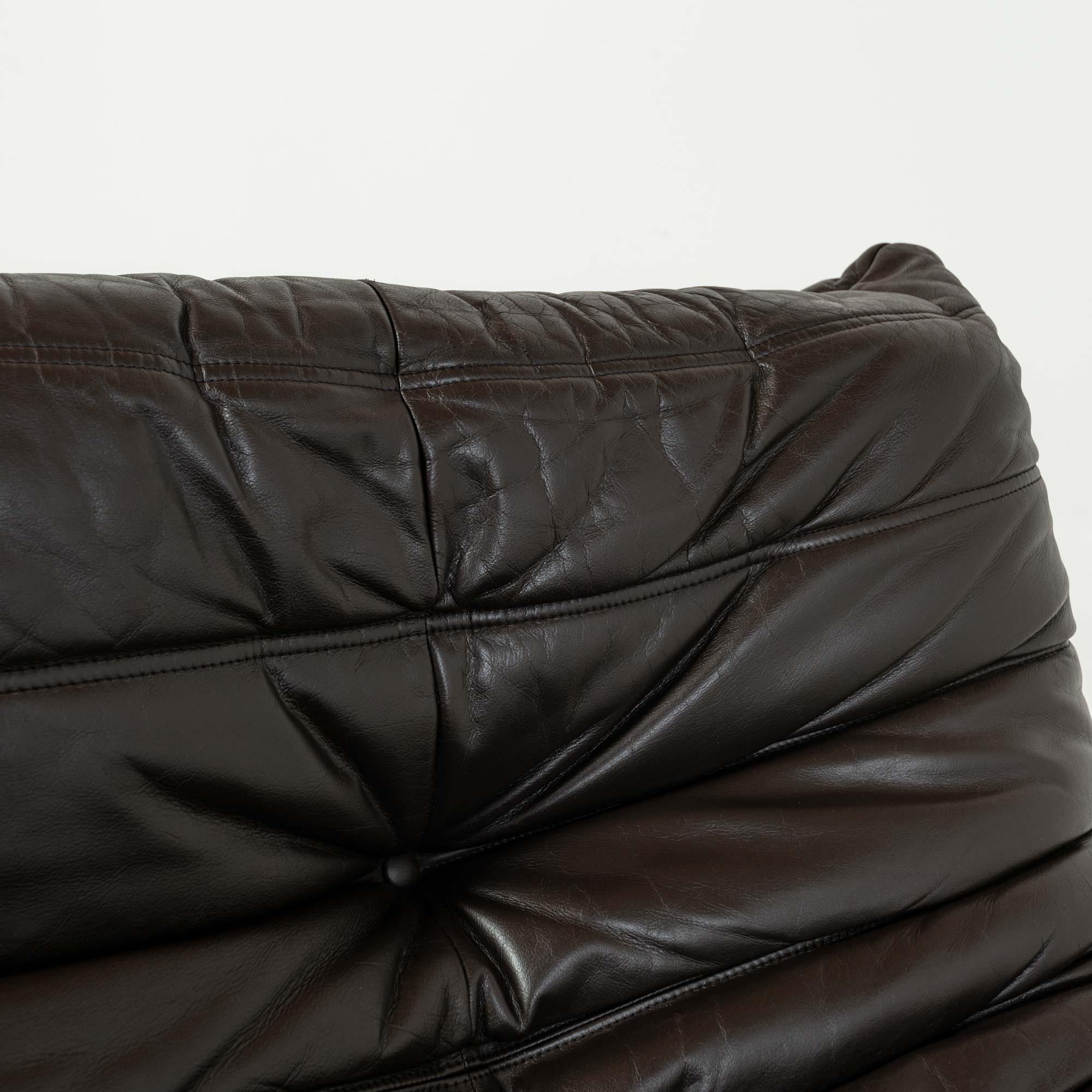 Michel Ducaroy's Togo Loveseat in Original Dark Chocolate Leather 2