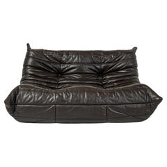 Michel Ducaroy's Togo Loveseat in Original Dark Chocolate Leather