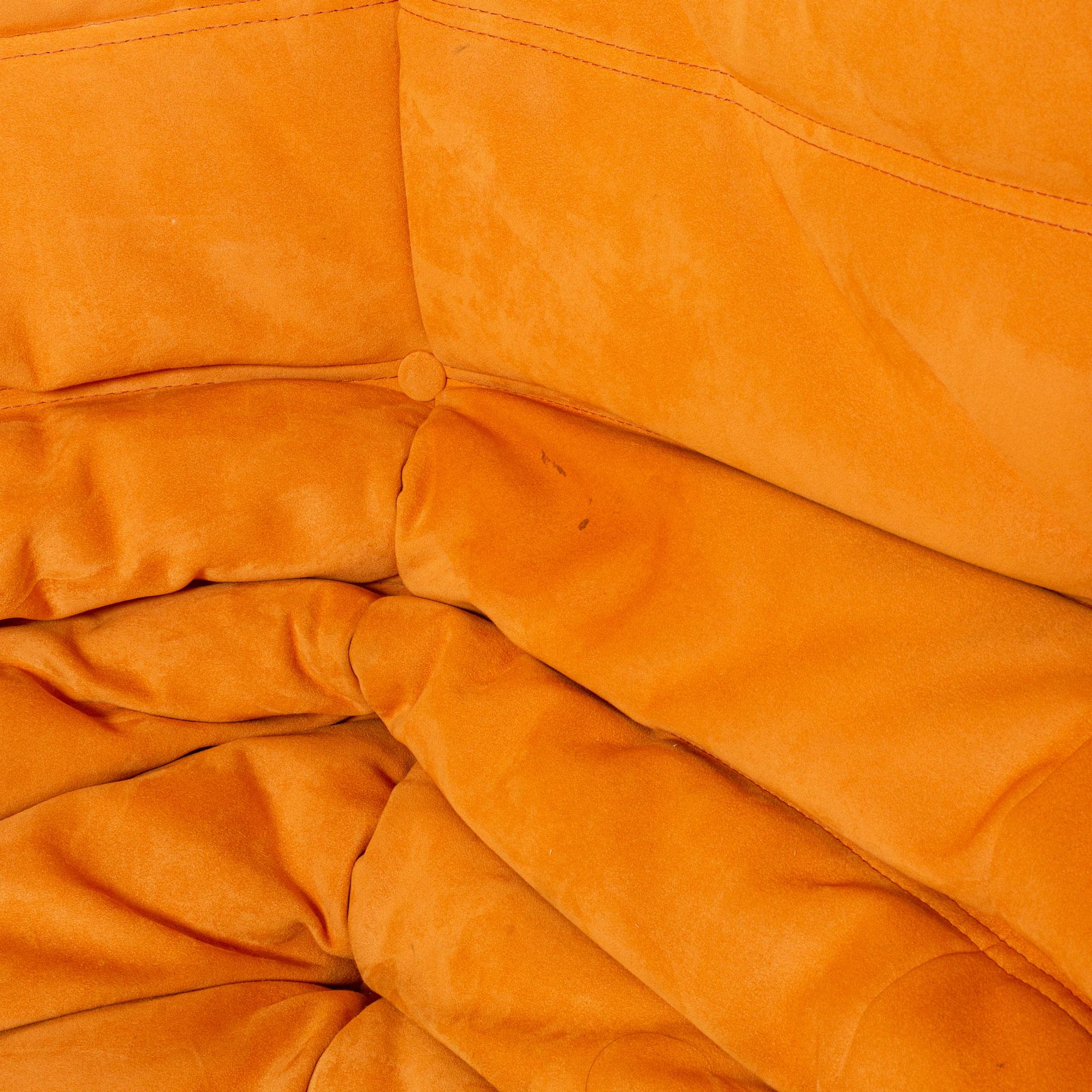 Michel Ducaroy's Togo Sofa with Arms in Curry Alcantara In Good Condition In Seattle, WA