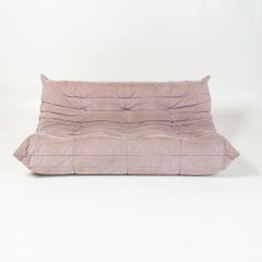 Michel Ducaroy's Togo Three Seater Sofa in Dusty Pink Bloom Alcantara